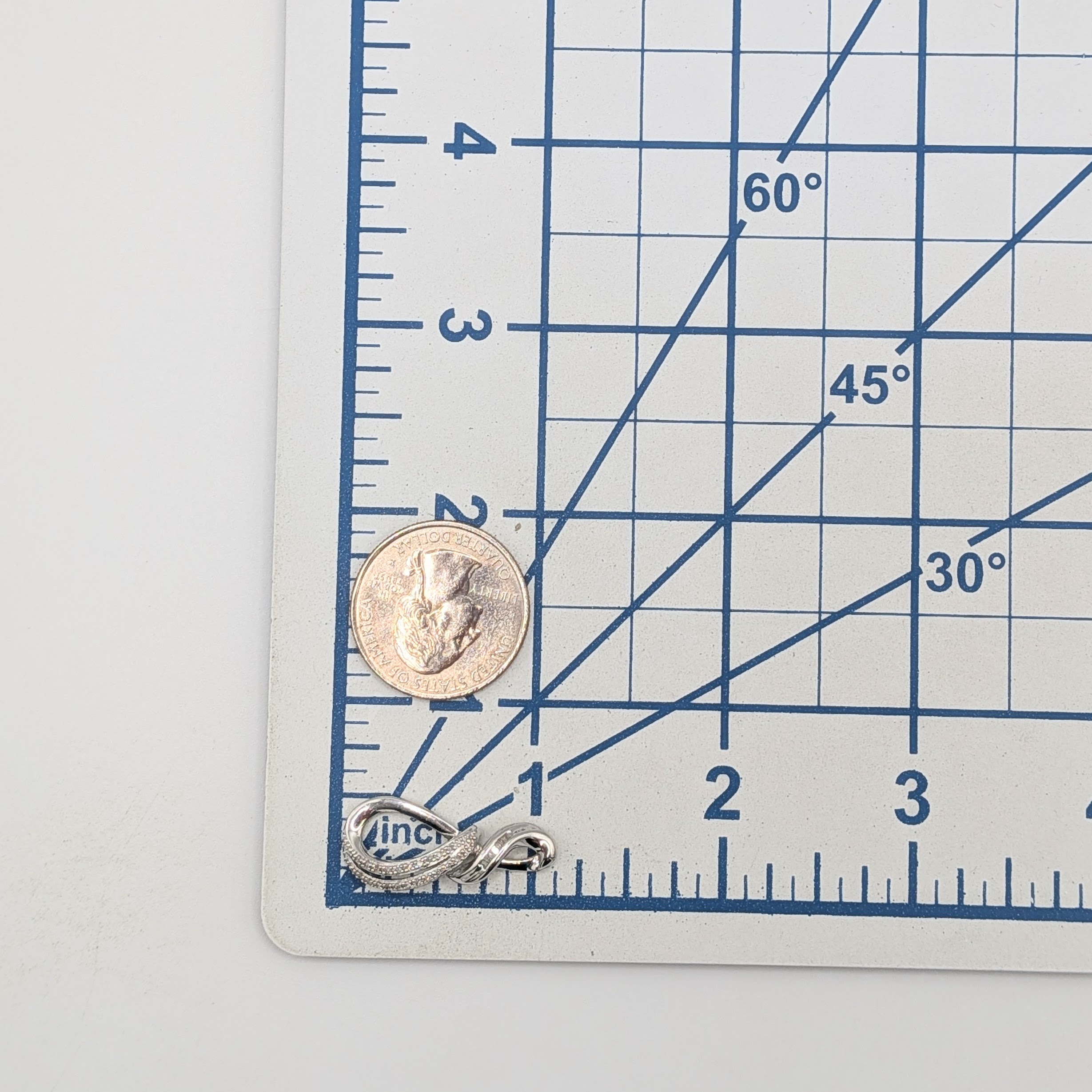 Signed Sterling Silver CZ Looped Slide Pendant