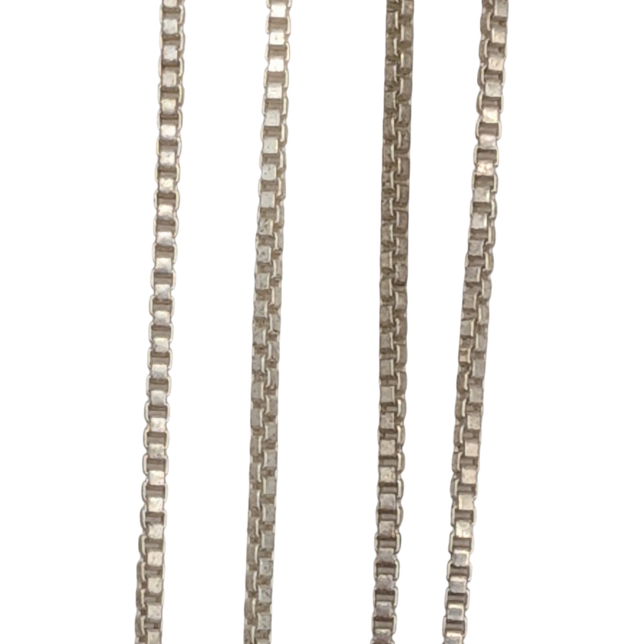 Signed Italy Sterling Silver Box Chain Necklace