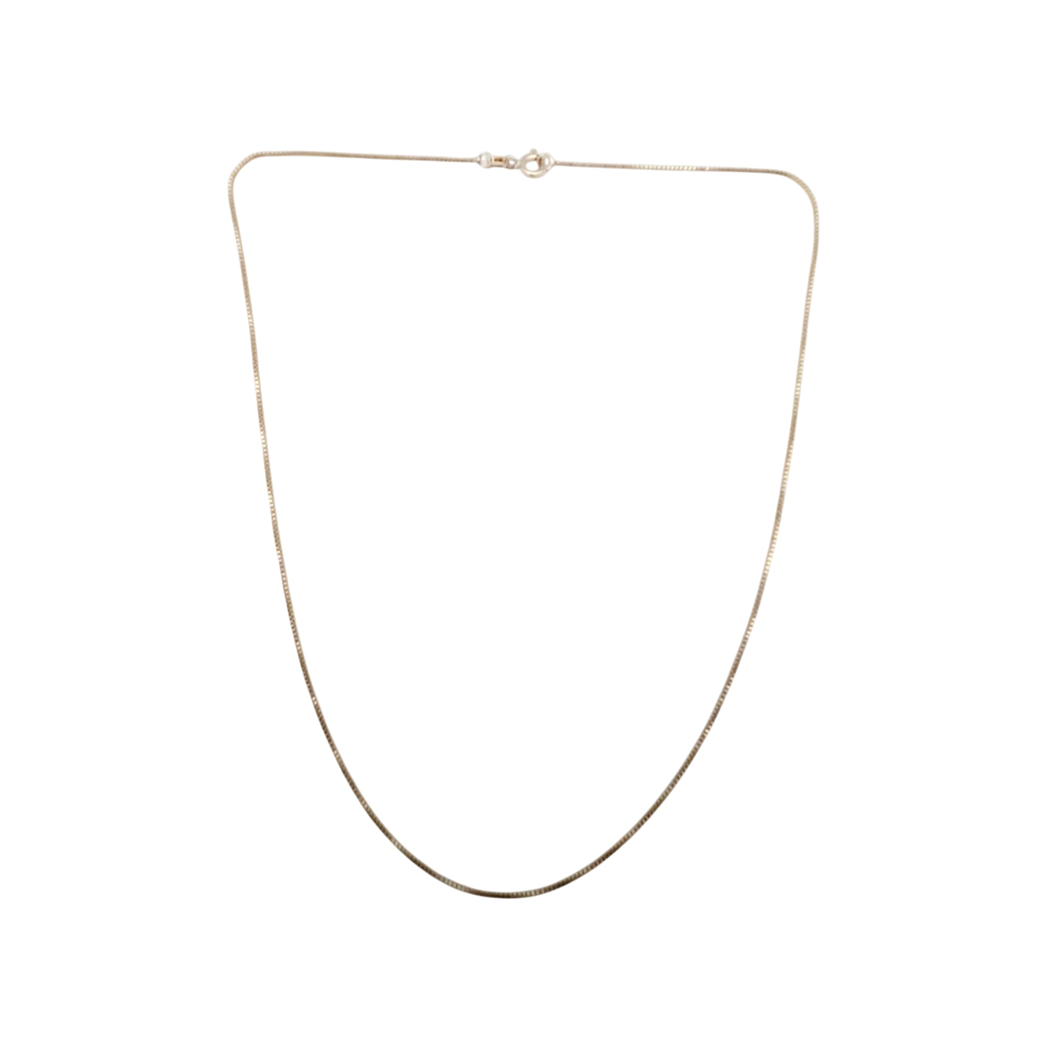 Signed Italy Sterling Silver Box Chain Necklace