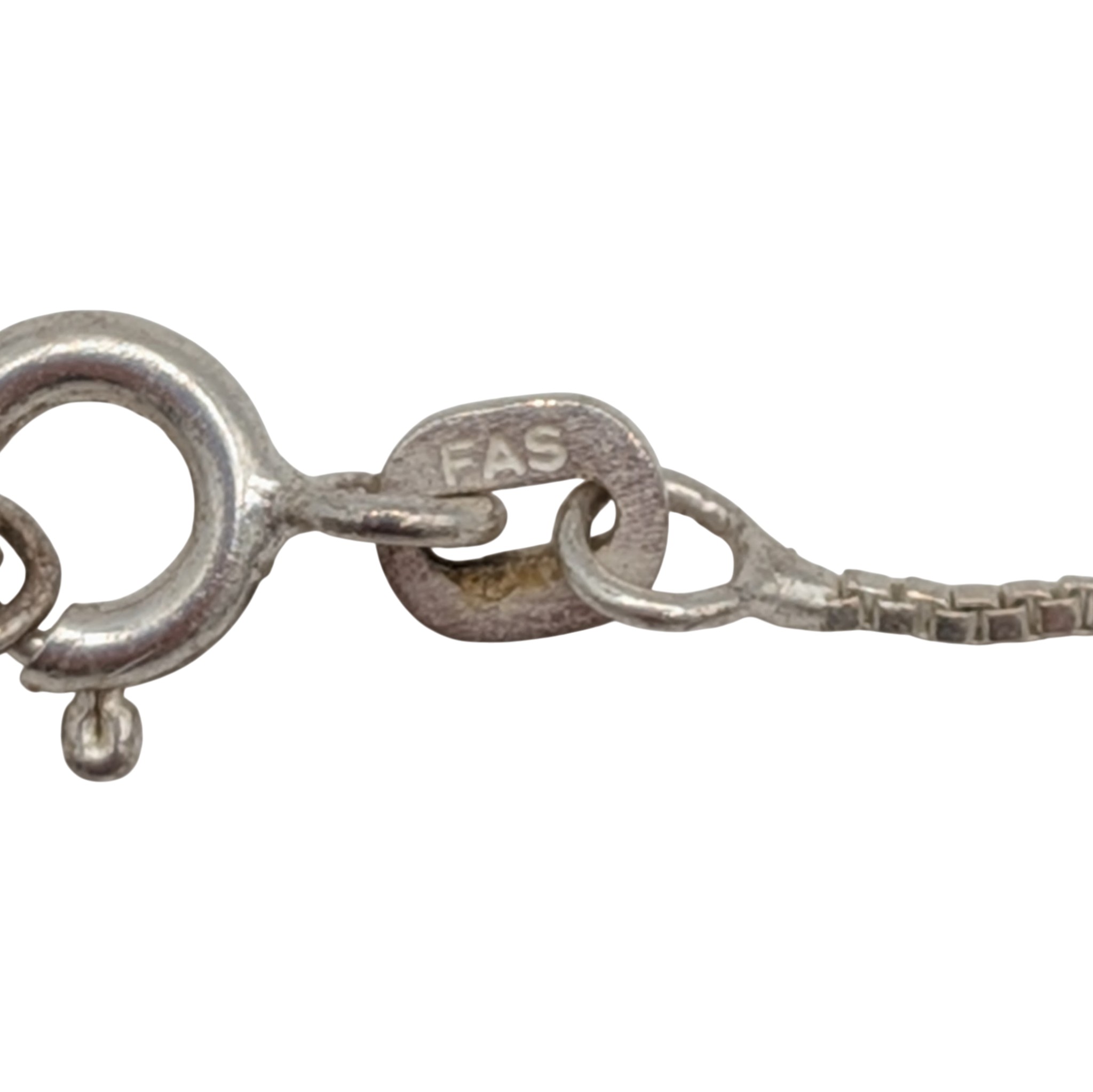 Signed Italy Sterling Silver Box Chain Necklace