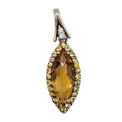 Sterling Silver CZ Halo Marquise Drop Pendant. Sterling Silver, CZ Halo Marquise Drop Pendant. 