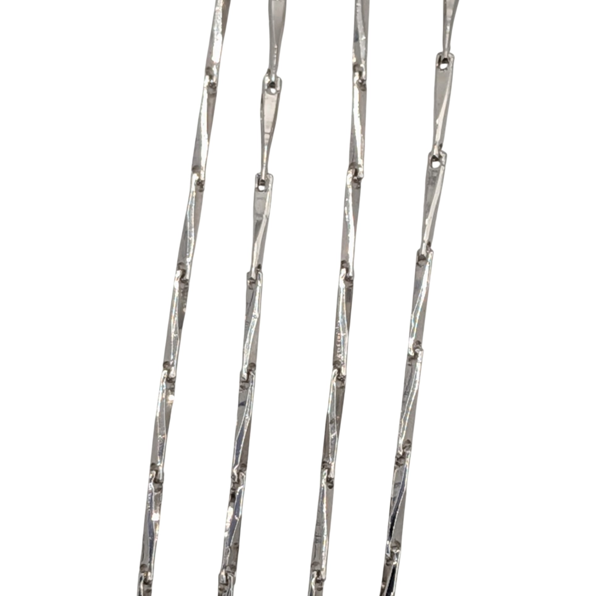 Signed Italy Sterling Silver Bar Link Necklace
