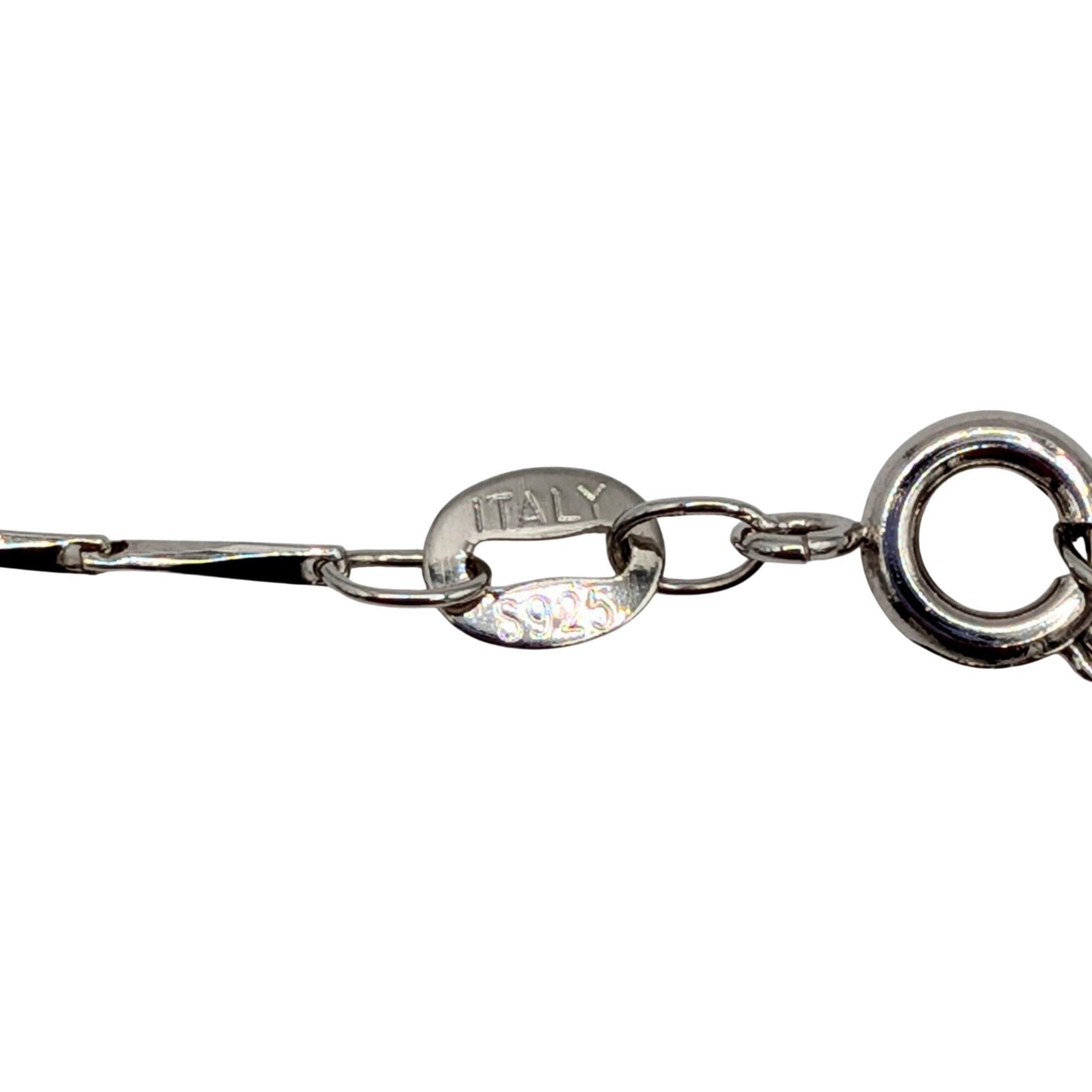 Signed Italy Sterling Silver Bar Link Necklace