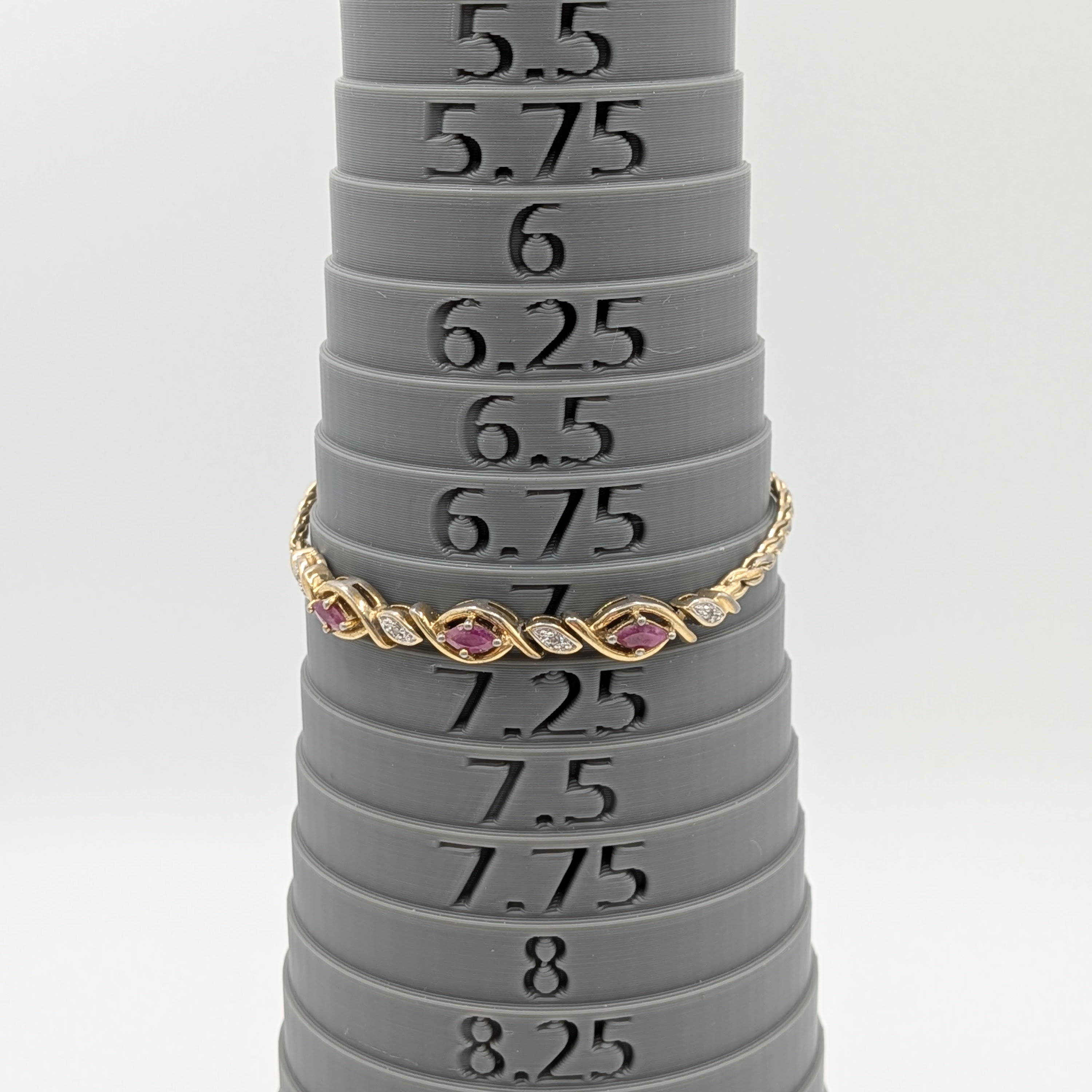 Prime American Jewel Gold Over Sterling Silver Ruby Diamond Bracelet