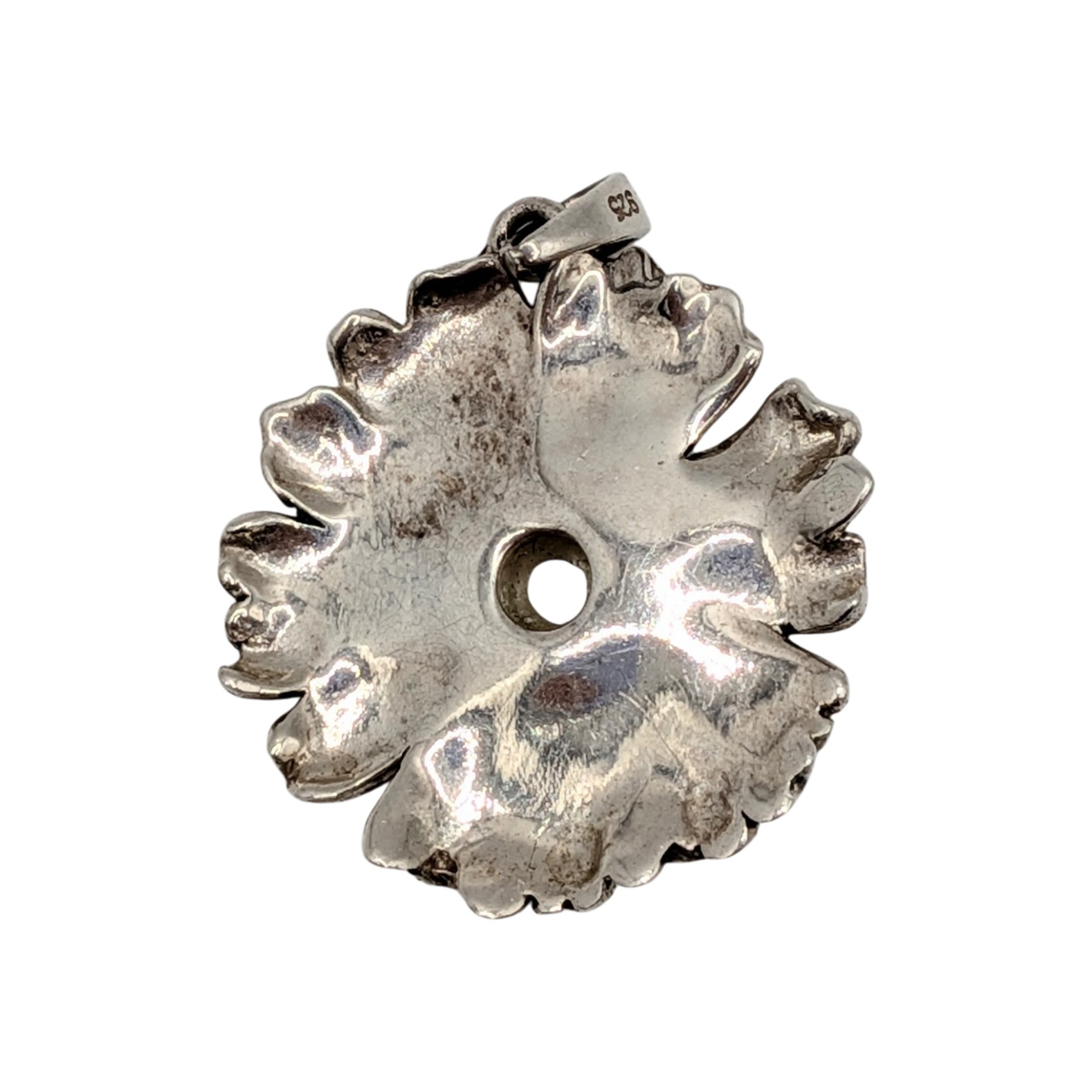 Sterling Silver Mother Of Pearl Flower Pendant