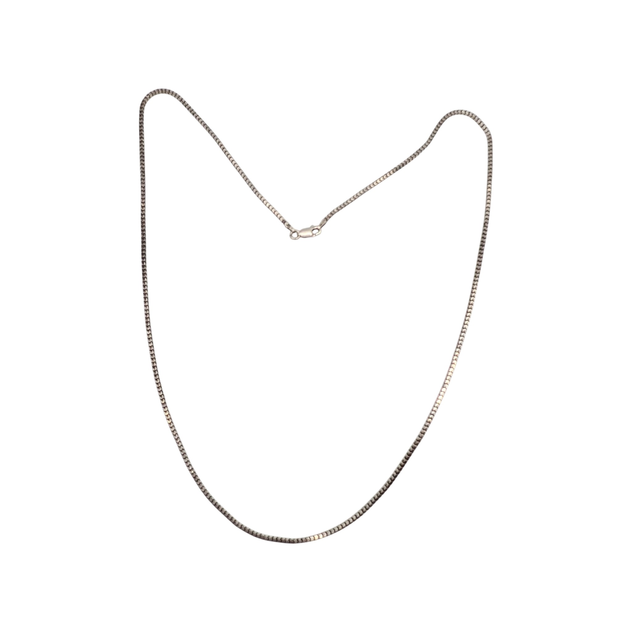 Signed Italy Sterling Silver Square Chain Necklace