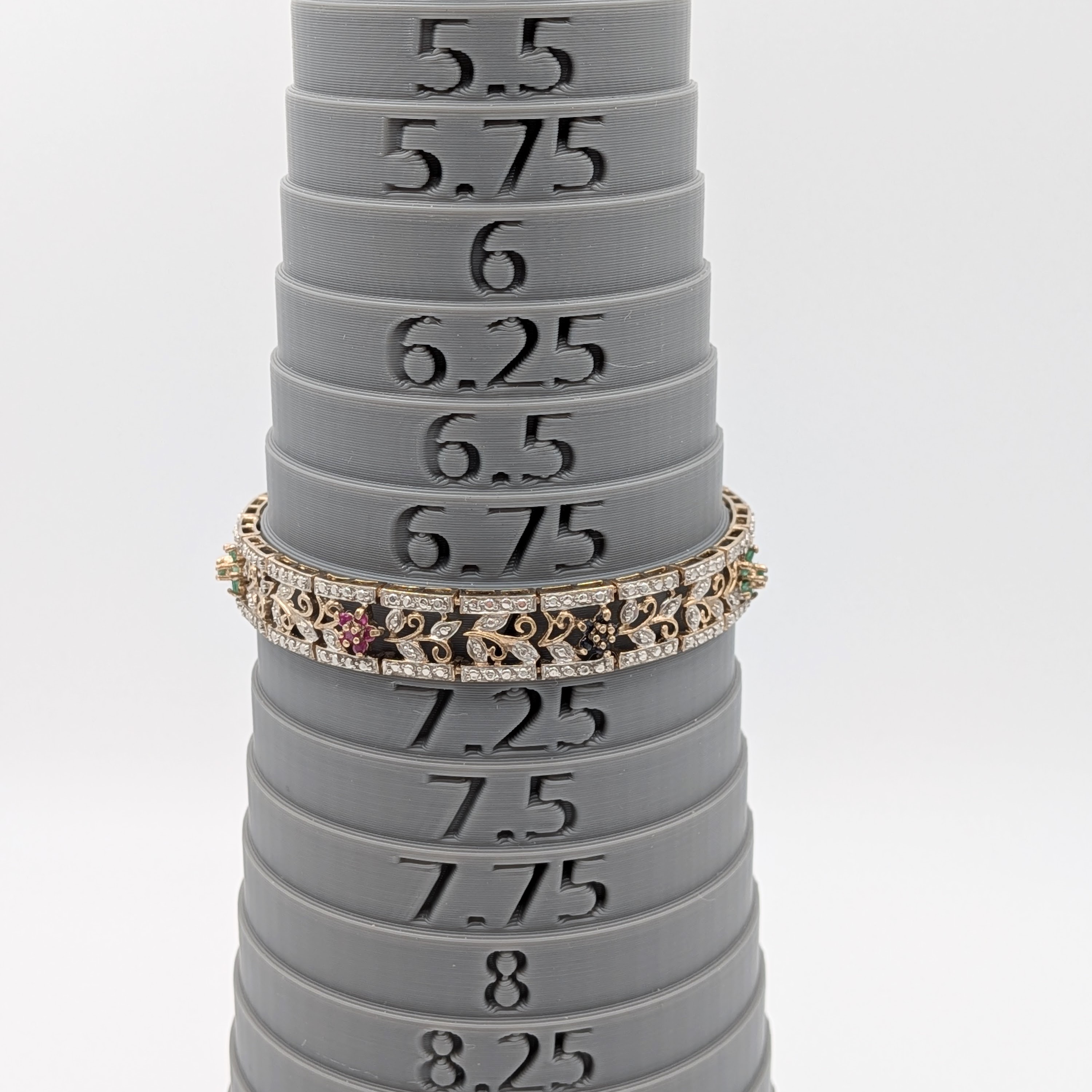 Ross Simons Gold Over Sterling Silver Multi-Stone Floral Tennis Bracelet