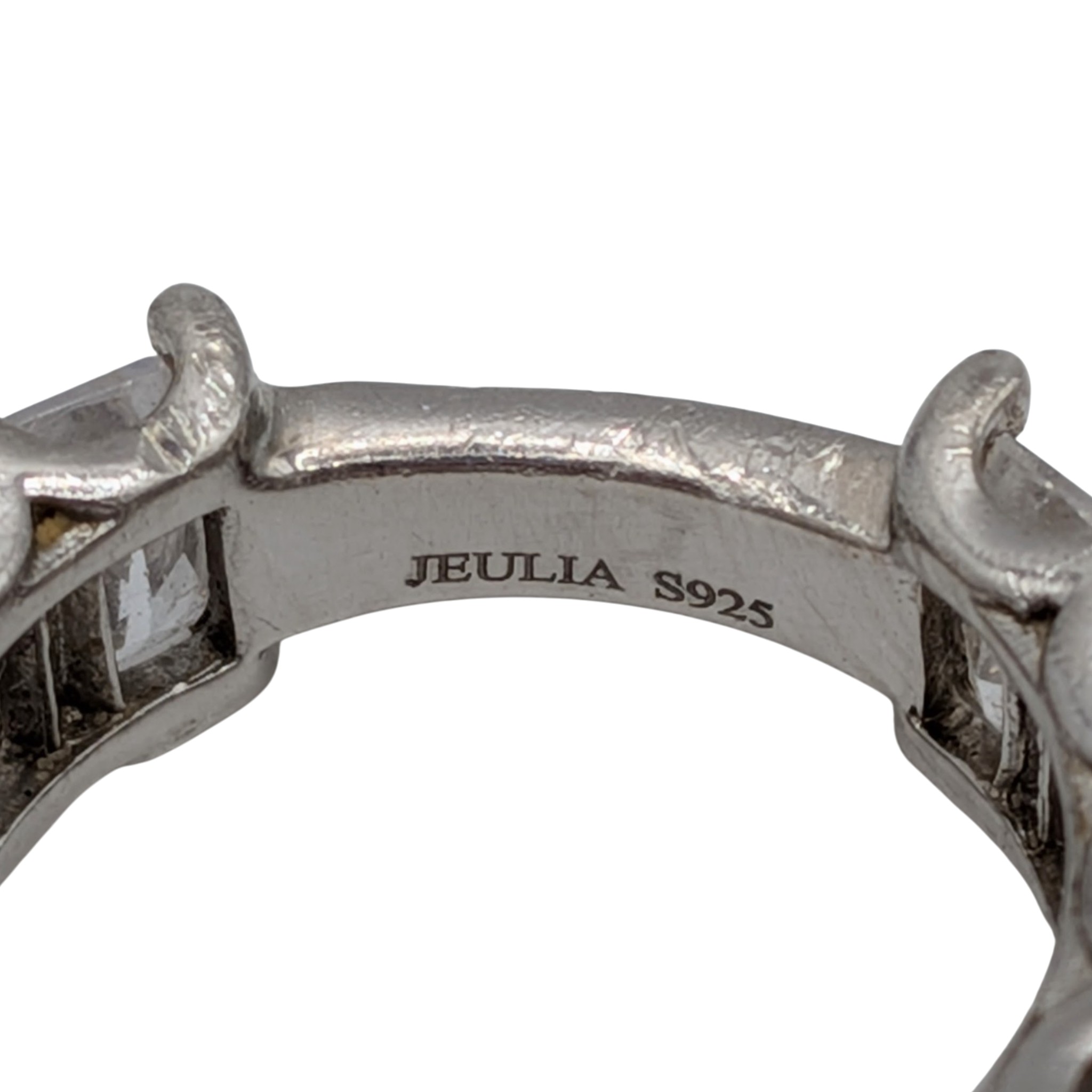 Jeulia Sterling Silver CZ Radiant Cut Solitaire Ring Size 6.25