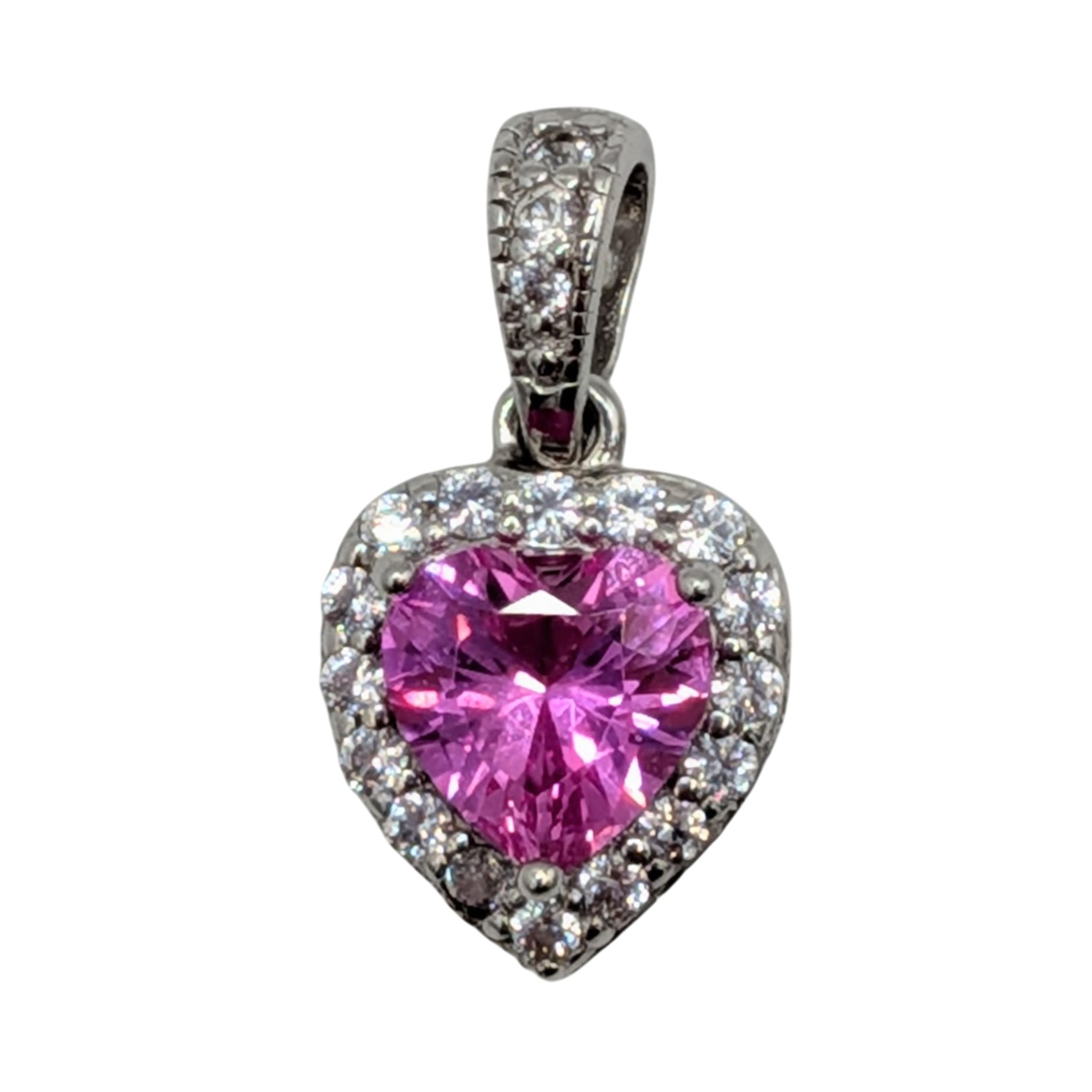 Prime American Jewel Sterling Silver Ruby Sapphire Heart Pendant