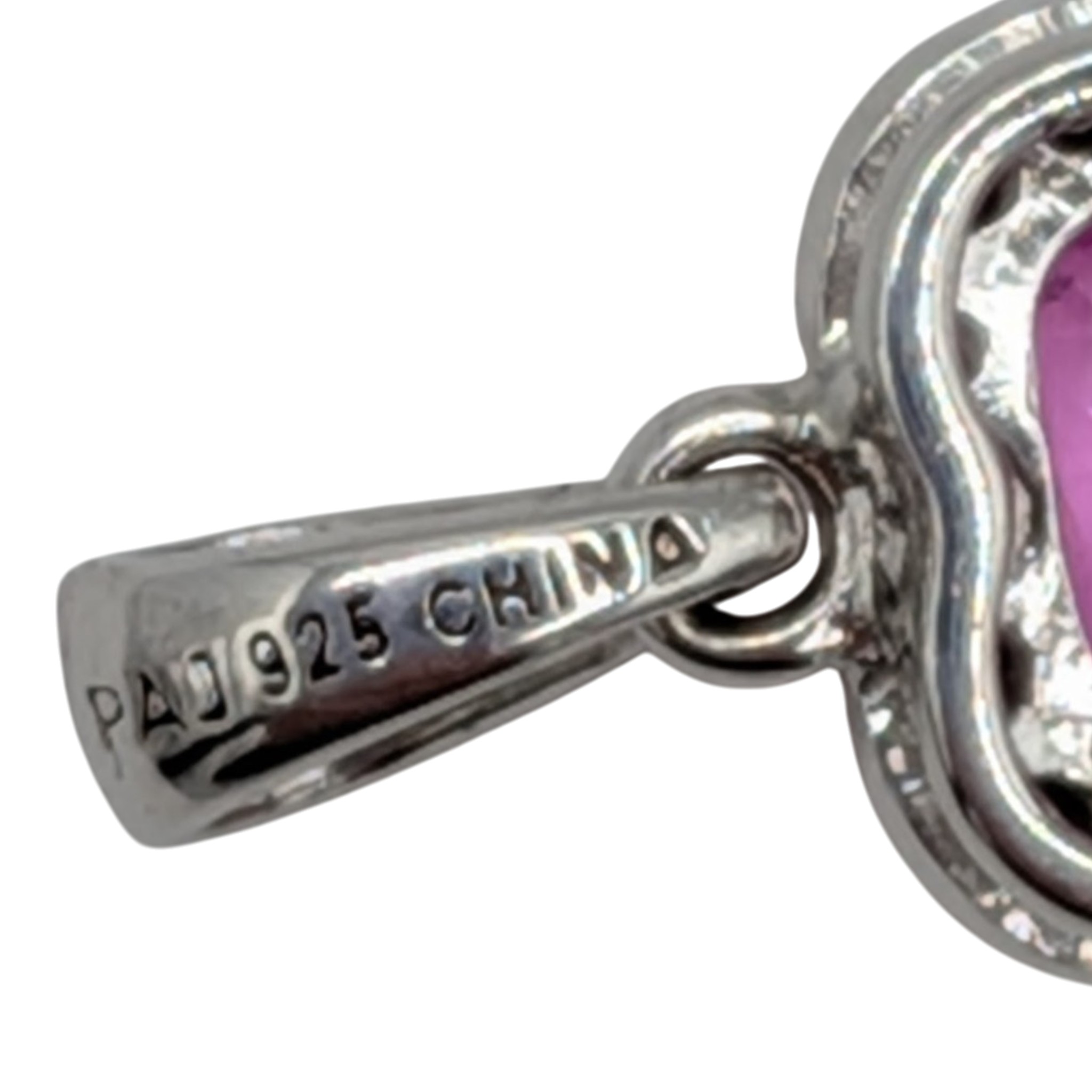 Prime American Jewel Sterling Silver Ruby Sapphire Heart Pendant