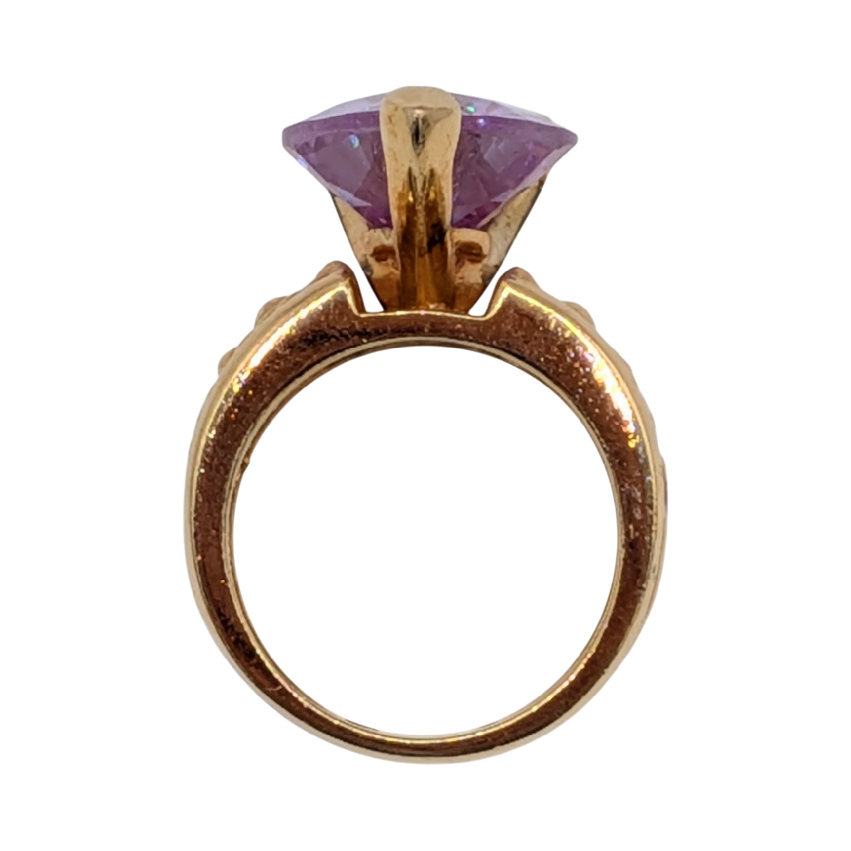 Ross Simons Gold Over Sterling Silver Purple CZ Statement Ring Size 4.5