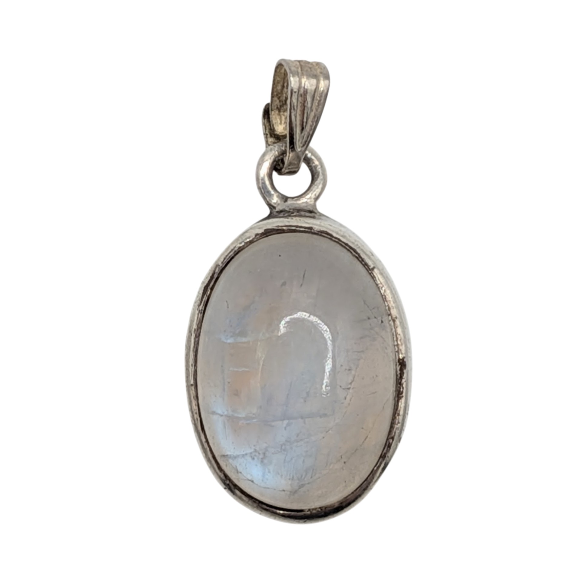 Sterling Silver Moonstone Oval Drop Pendant