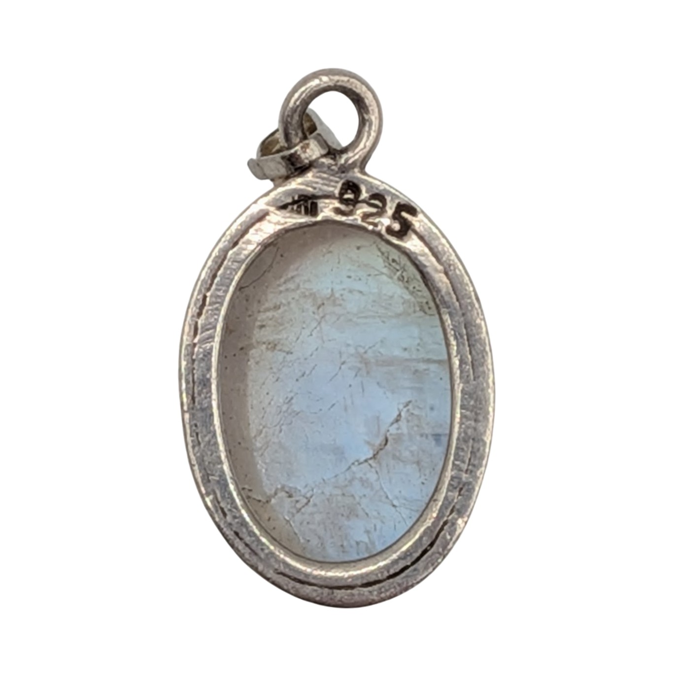 Sterling Silver Moonstone Oval Drop Pendant