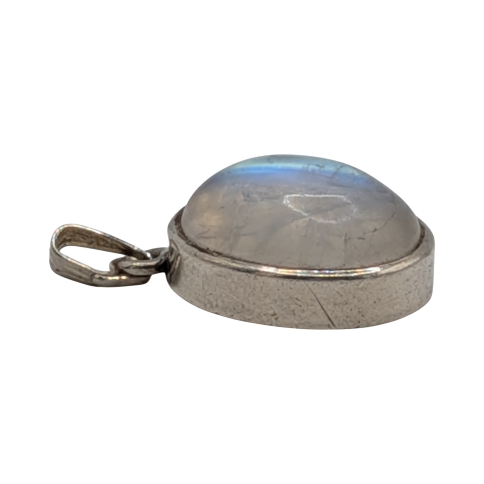 Sterling Silver Moonstone Oval Drop Pendant