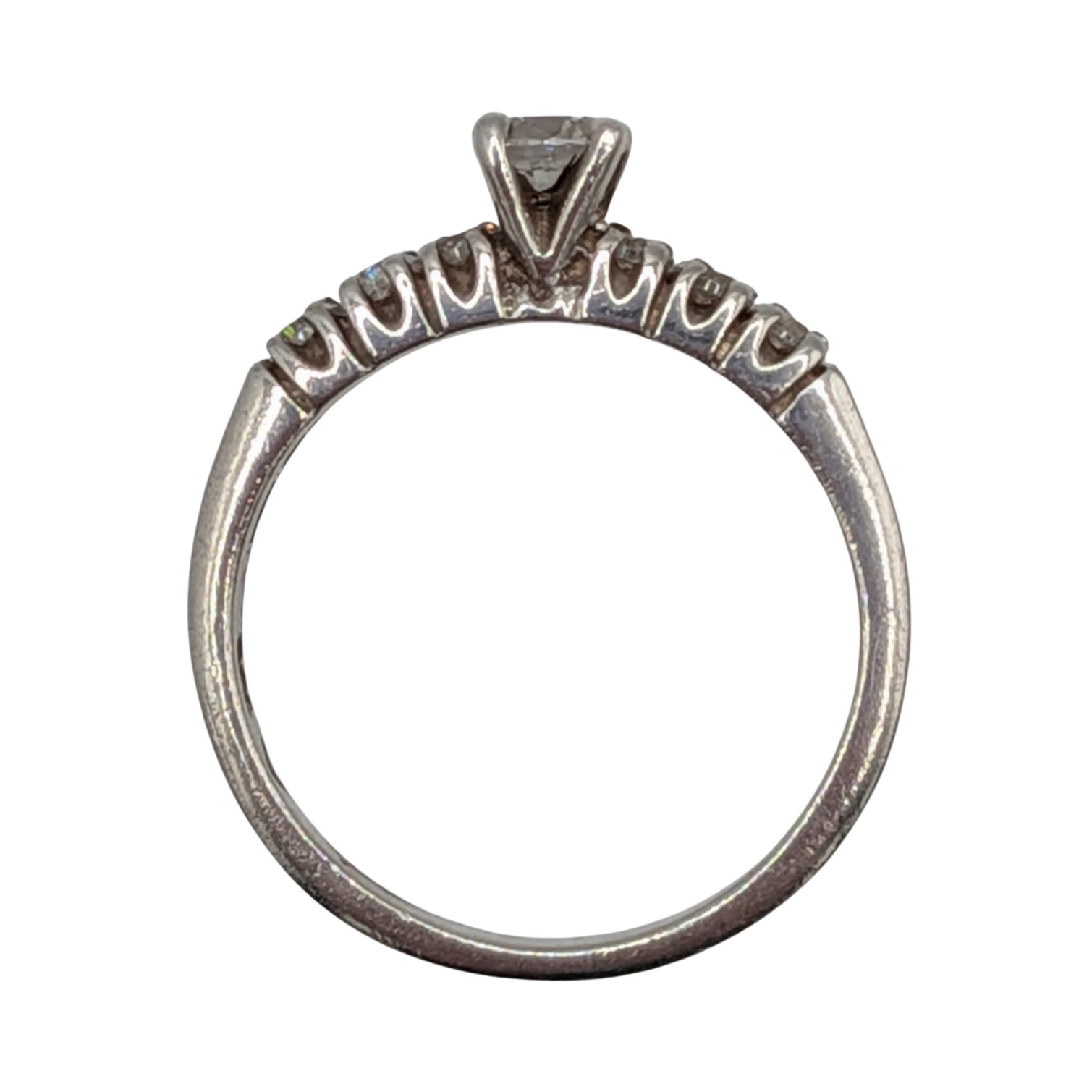 Signed Sterling Silver CZ Channel Set Engagement Ring Size 7