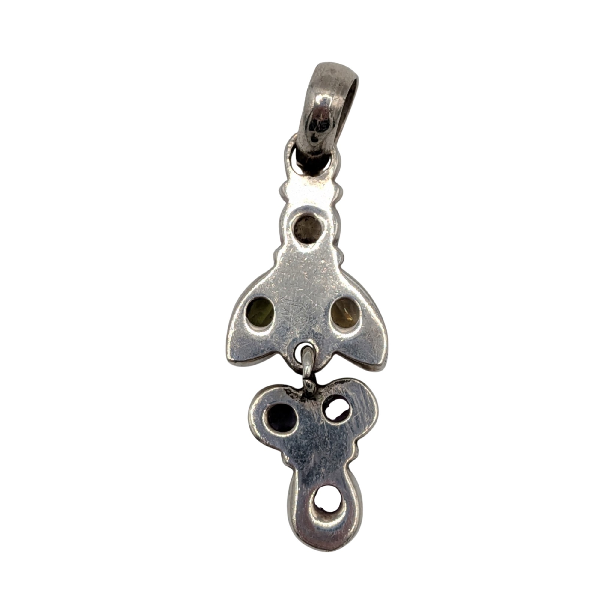 Sterling Silver Multi-Stone Drop Dangle Pendant