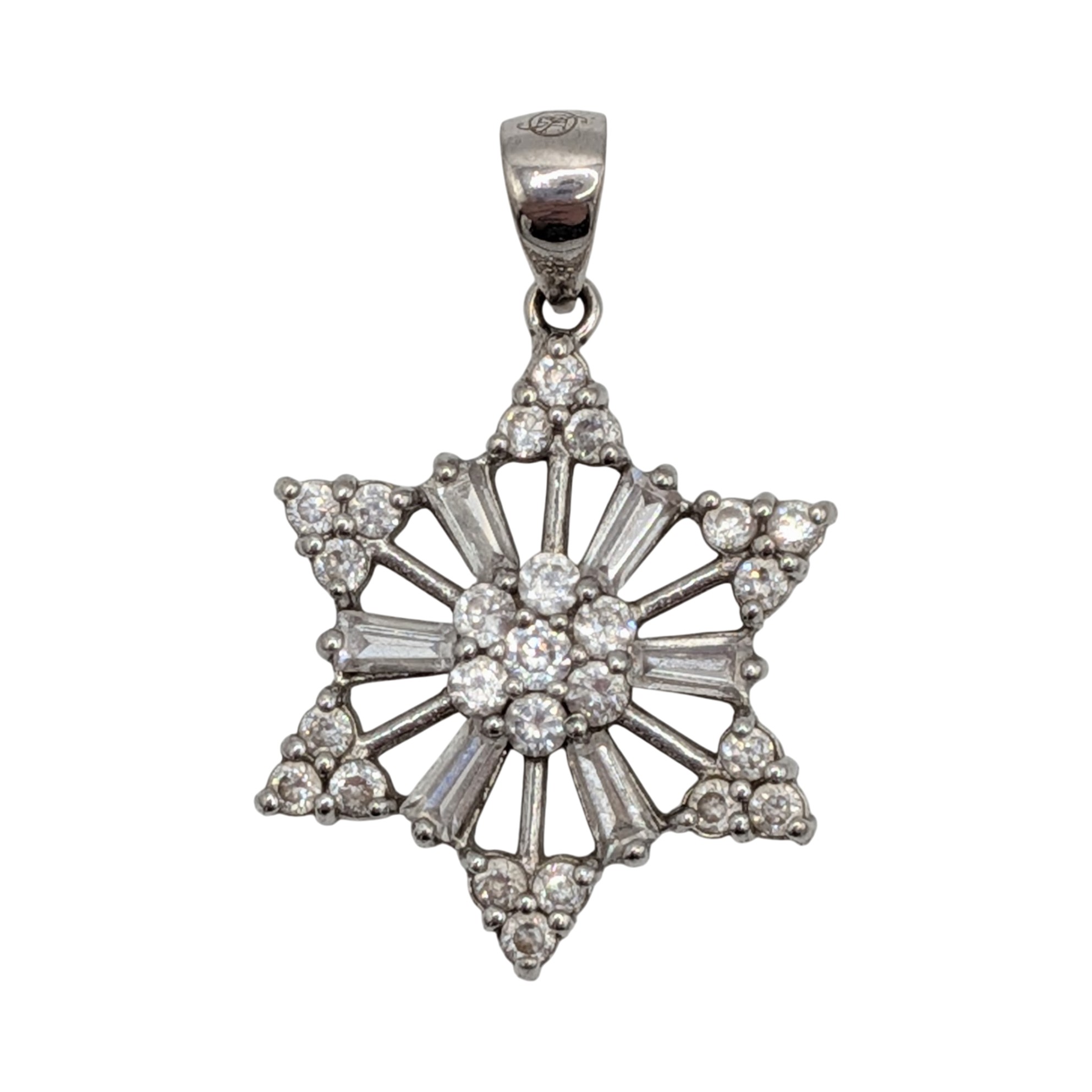 Sterling Silver CZ Snowflake Pendant