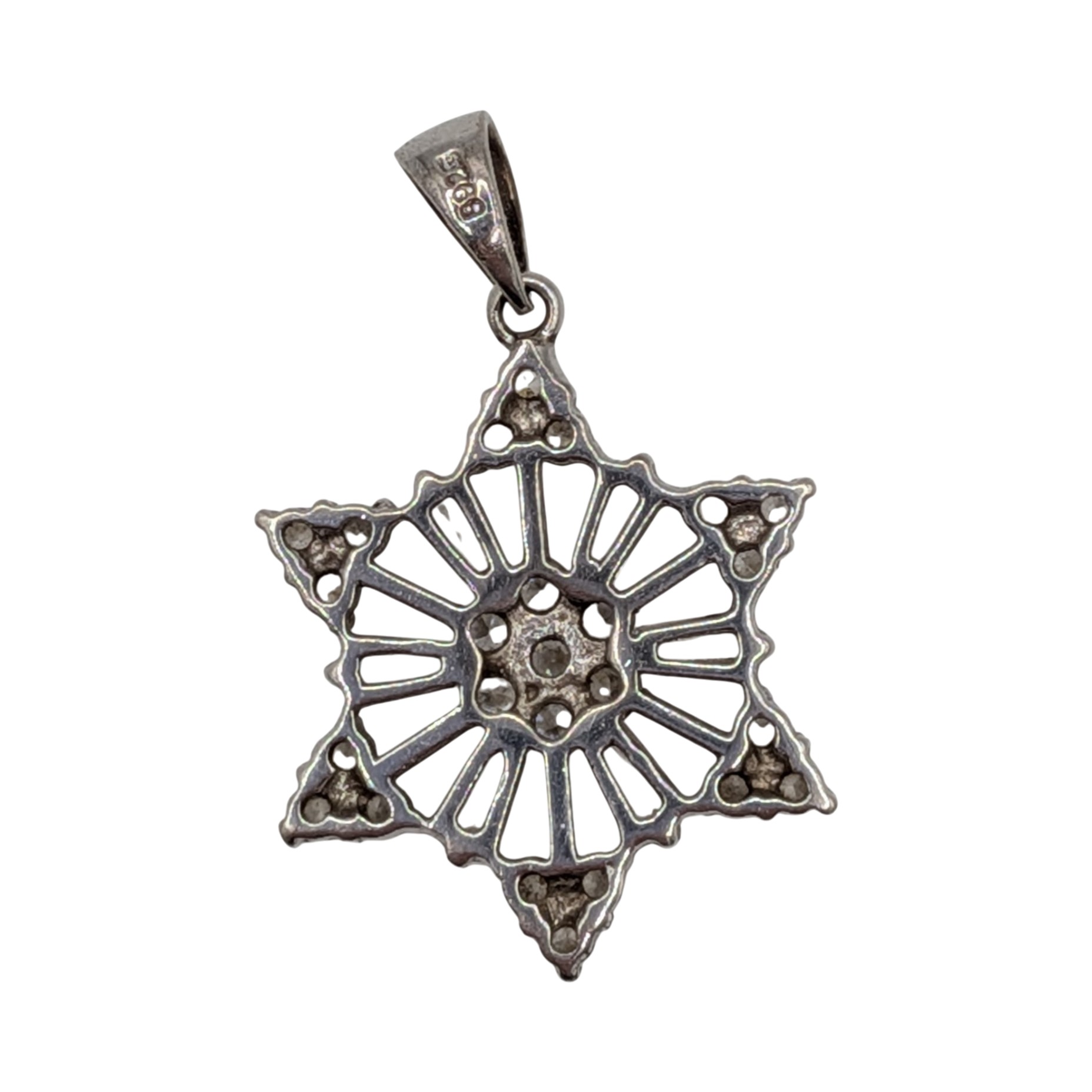 Sterling Silver CZ Snowflake Pendant