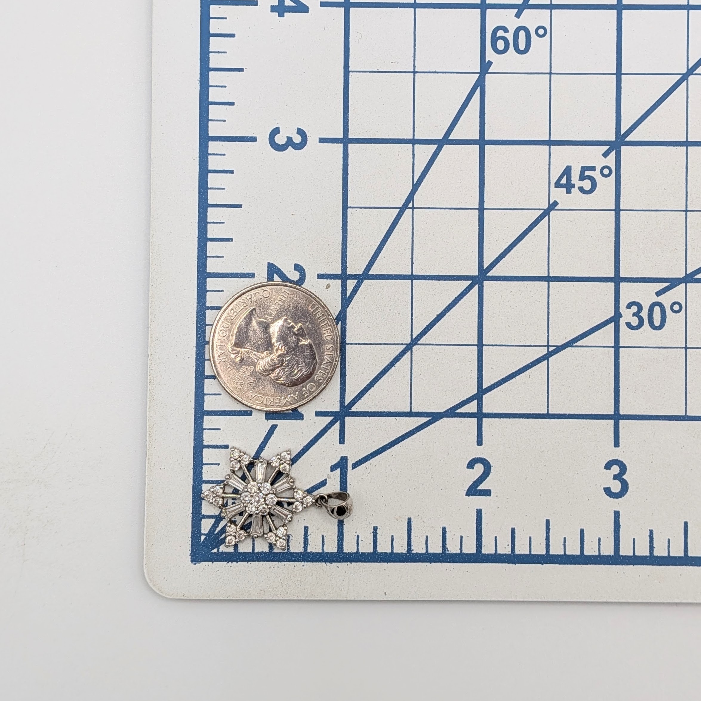 Sterling Silver CZ Snowflake Pendant