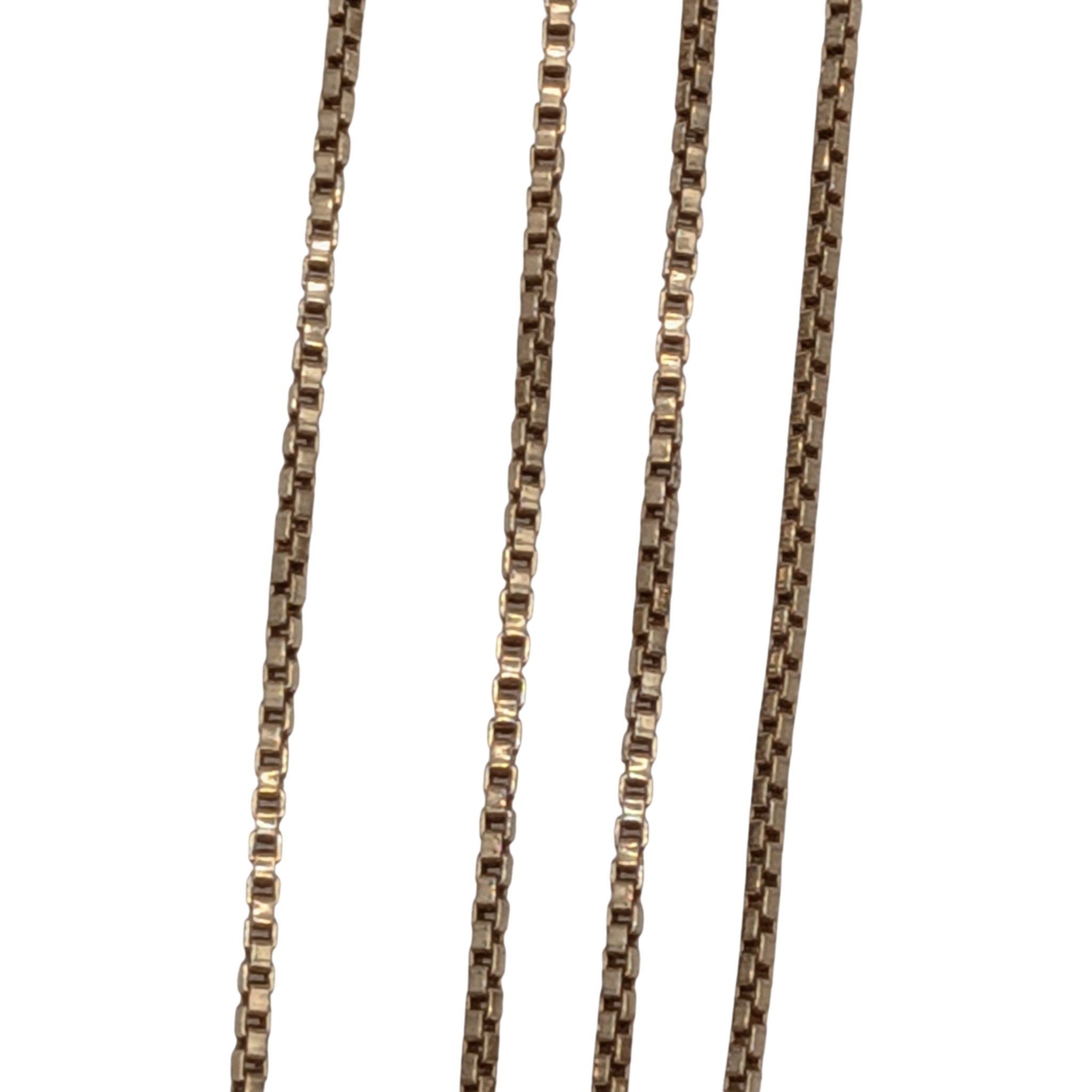 Italy Gold Over Silver Box Chain Necklace