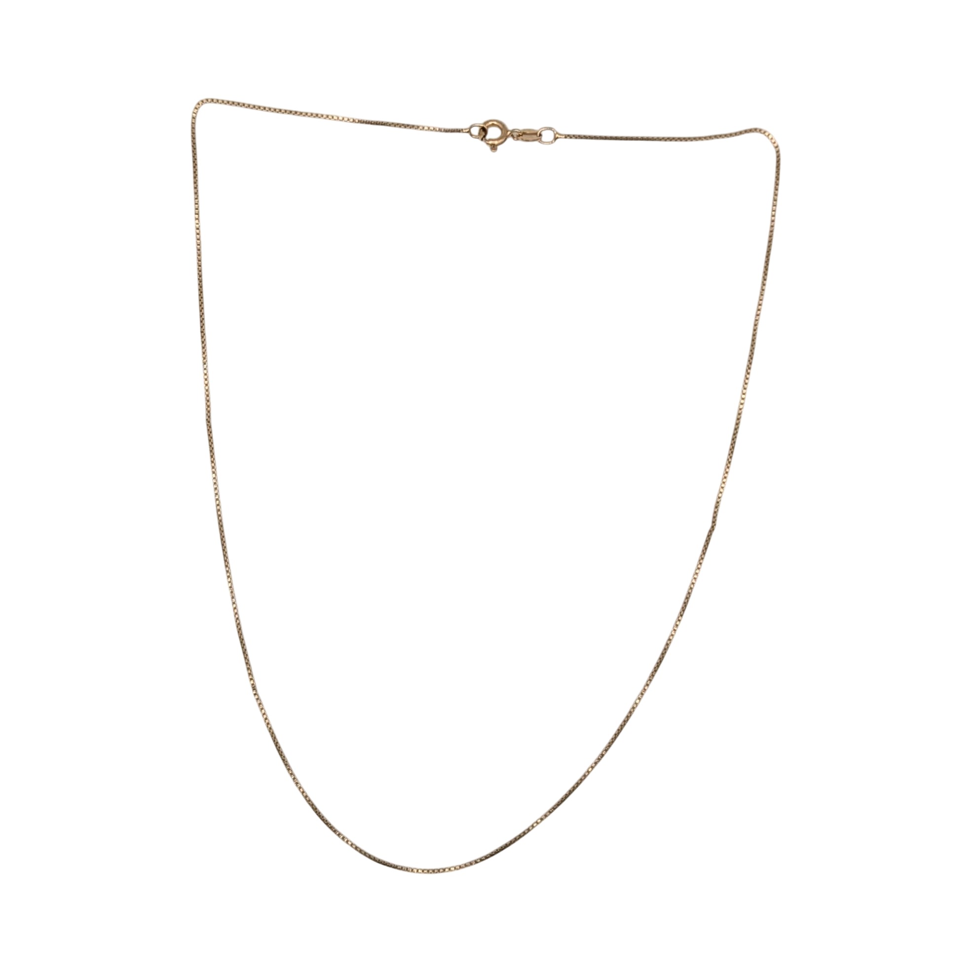 Italy Gold Over Silver Box Chain Necklace
