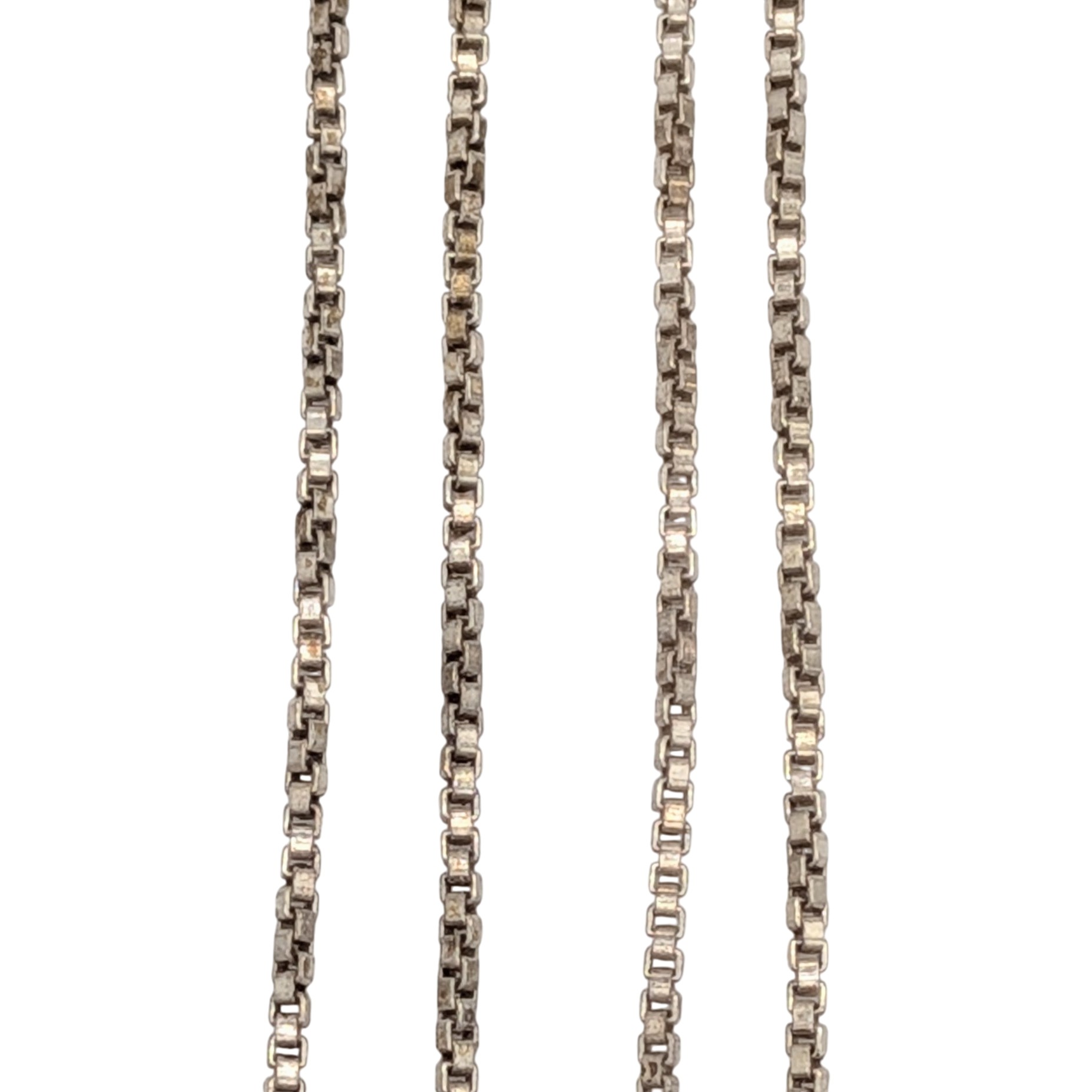 Signed Sterling Silver 1mm Box Chain Necklace