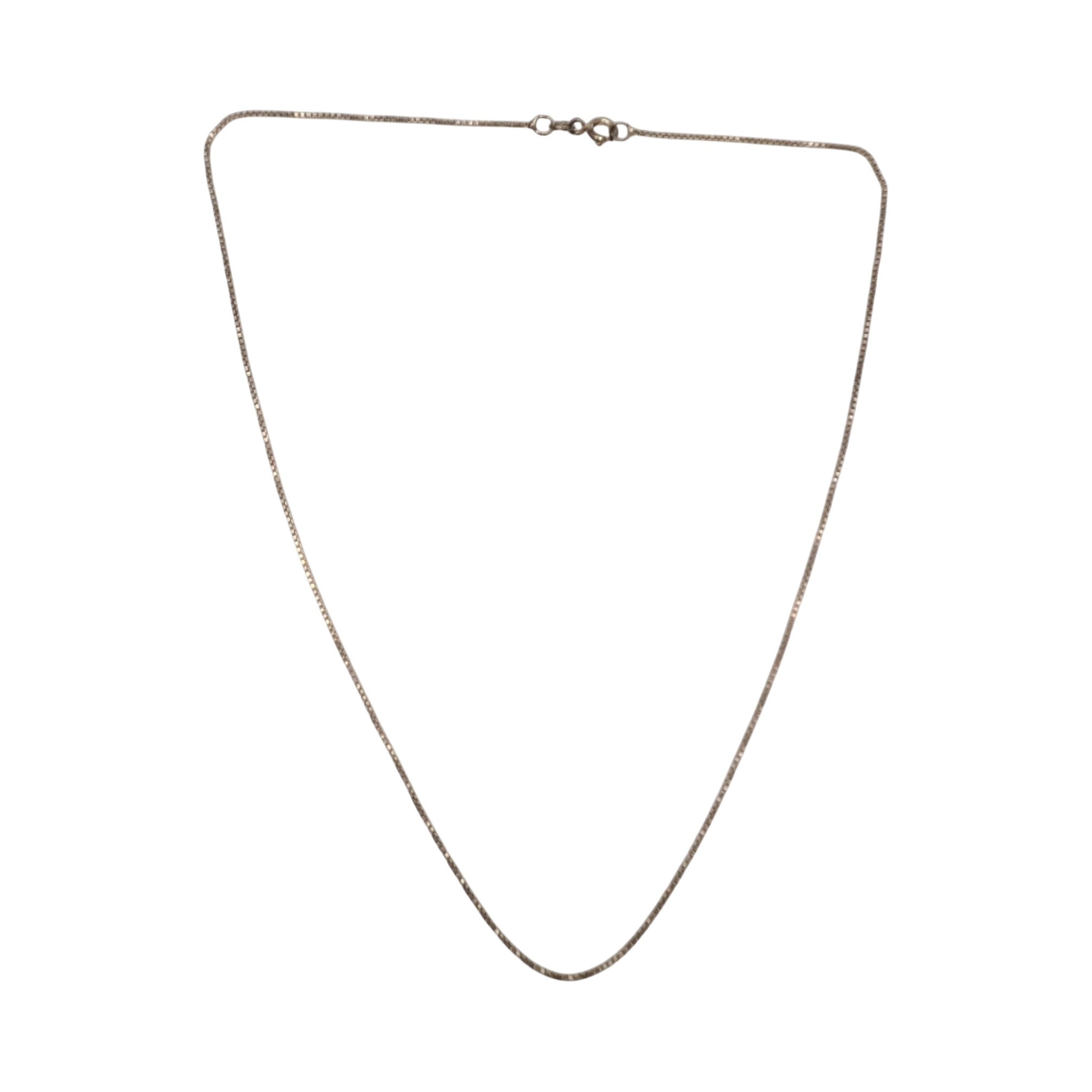 Signed Sterling Silver 1mm Box Chain Necklace
