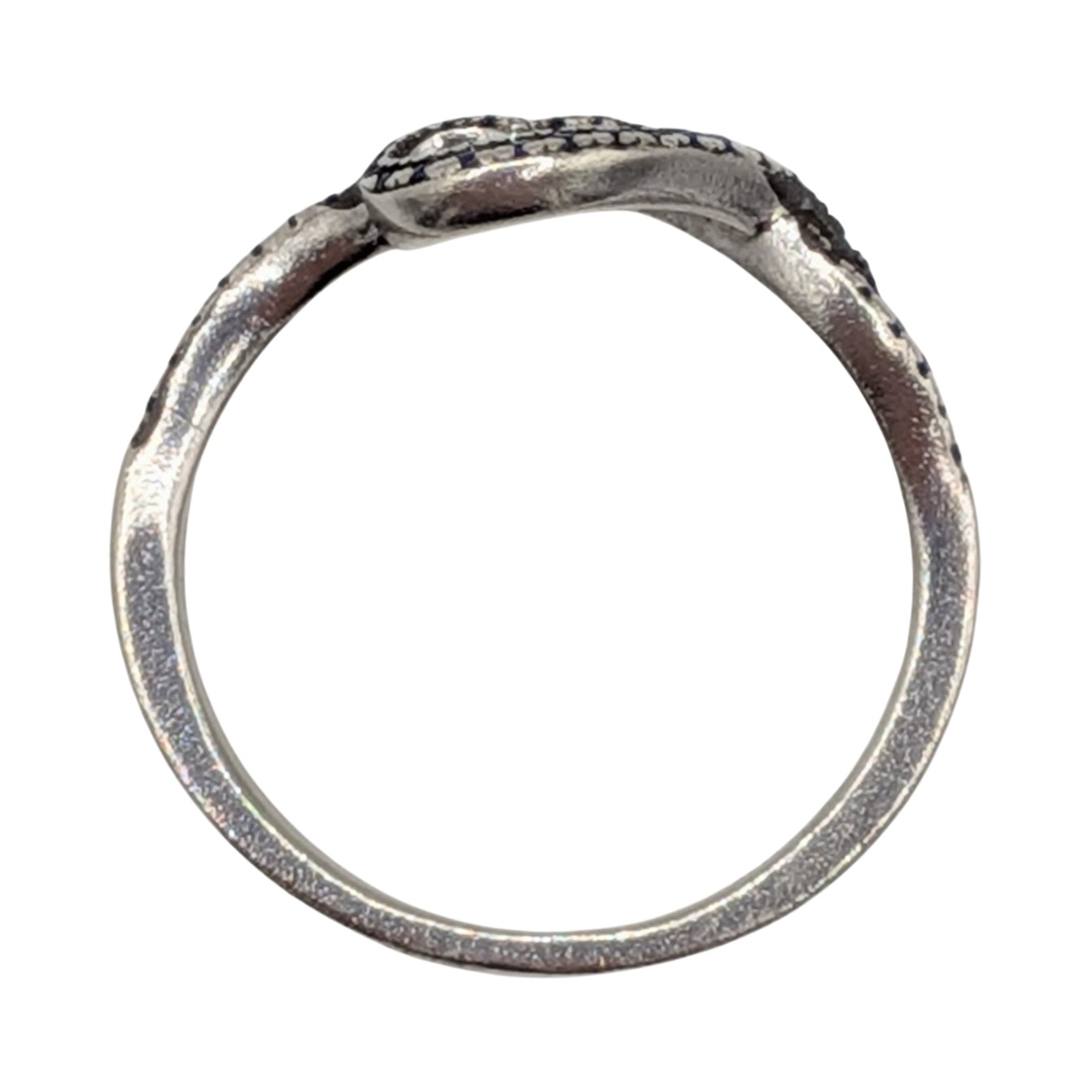 Sterling Silver Sapphire Open Heart Twist Ring Size 6