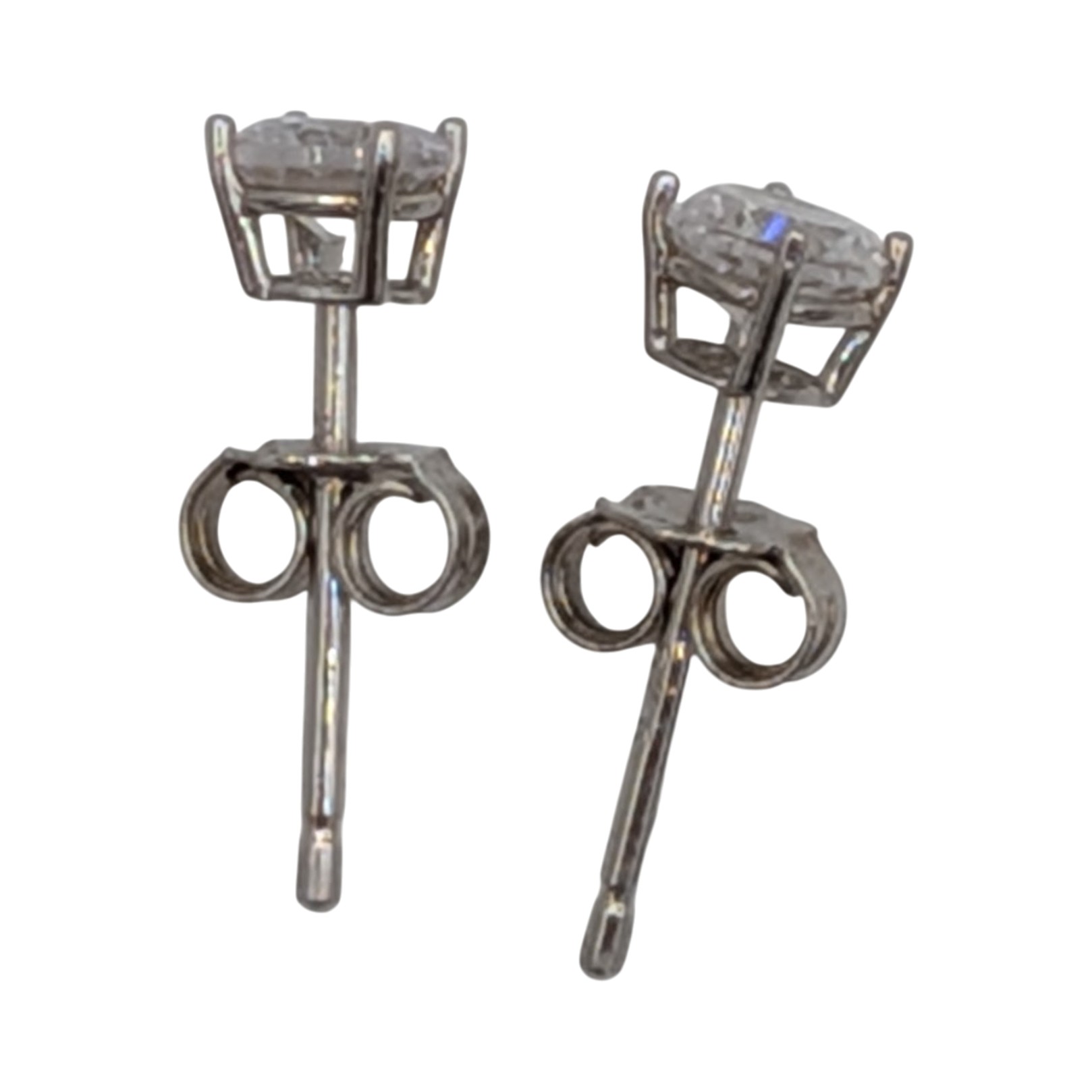 Sterling Silver CZ Solitaire Stud Earrings