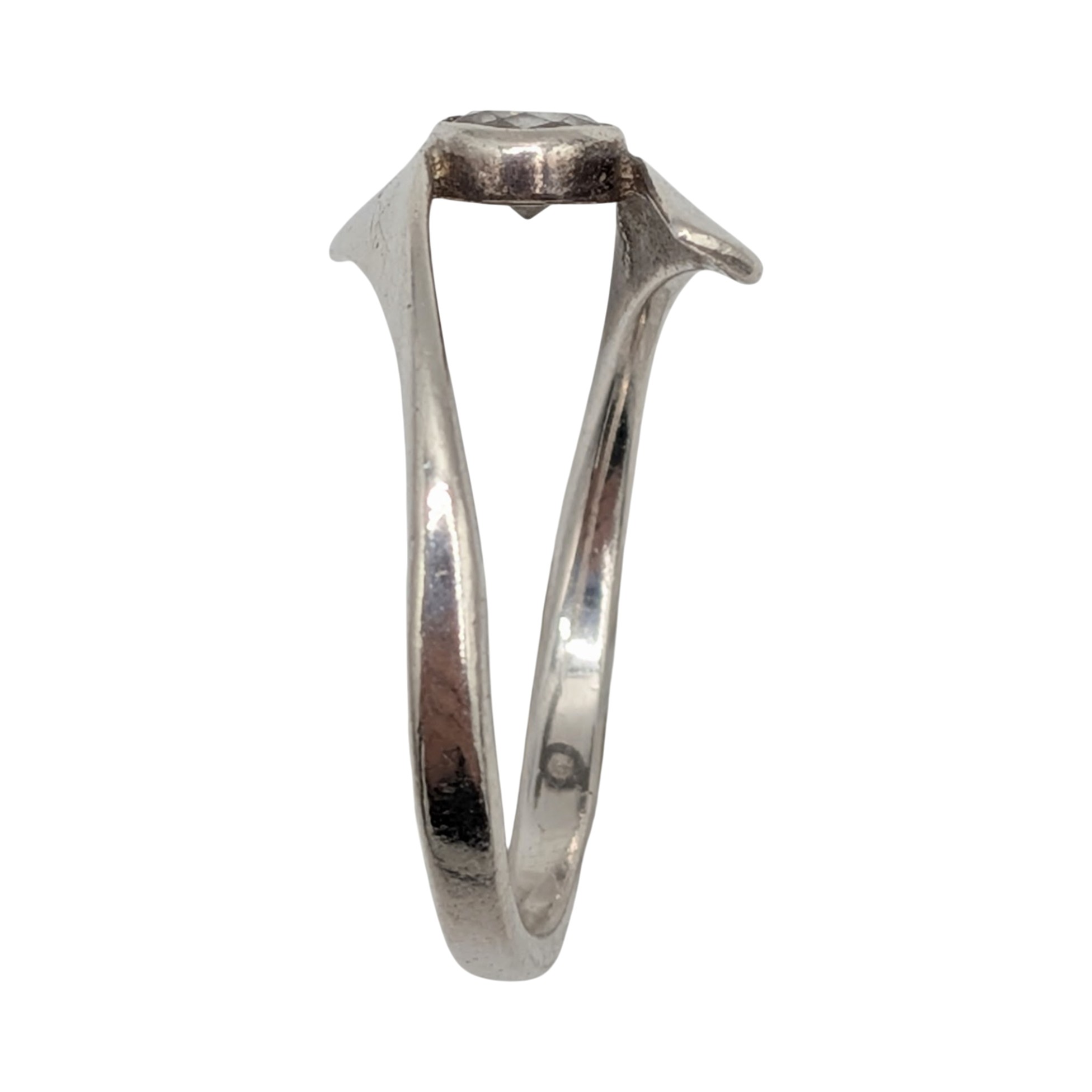 Sterling Silver Clear CZ Bypass Solitaire Ring Size 8.5