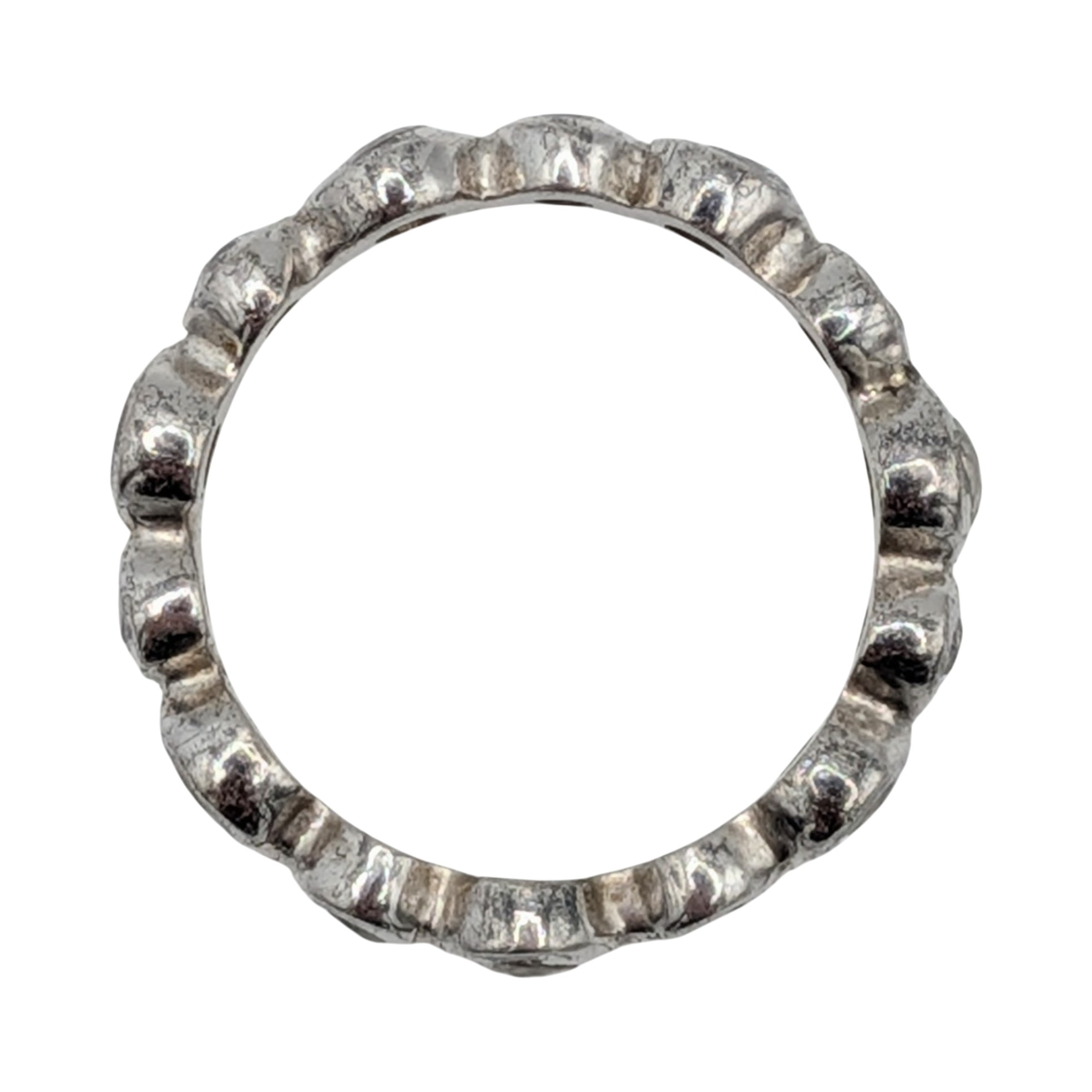 Sterling Silver CZ Bezel Set Eternity Band Ring Size 9.25