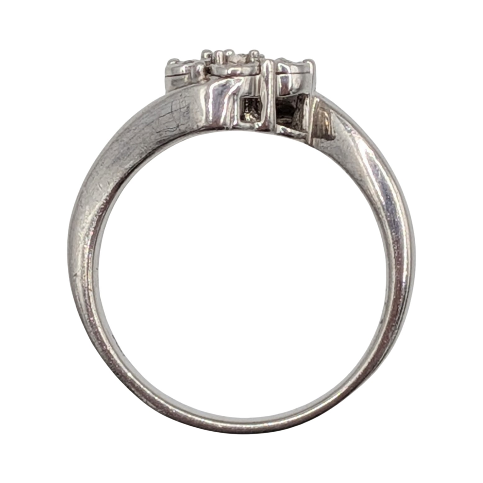 Sterling Silver Diamond Floral Cluster Ring