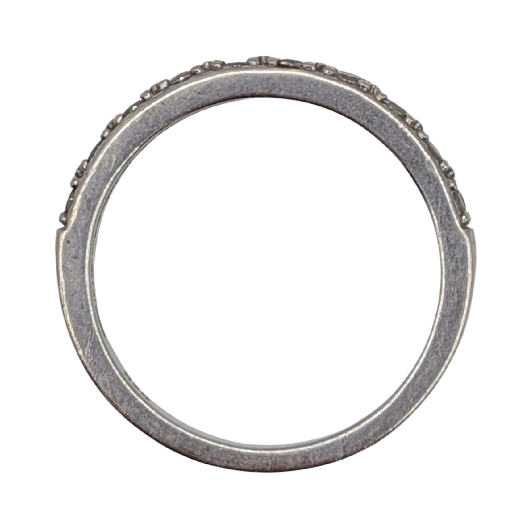 Signed Sterling Silver Rhinestone Eternity Band Ring Size 9