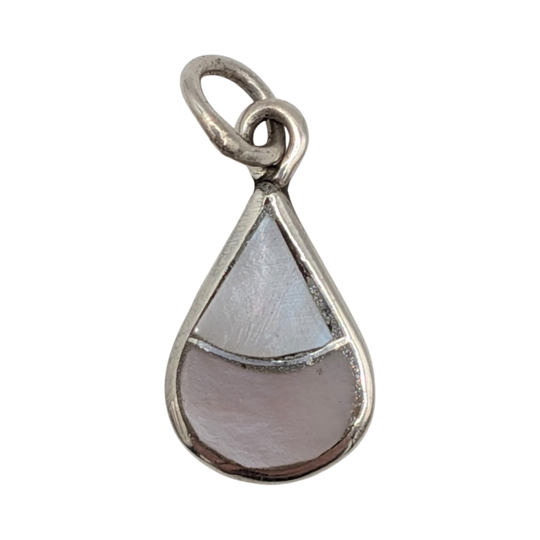 Sterling Silver Mother Of Pearl Inlay Teardrop Pendant