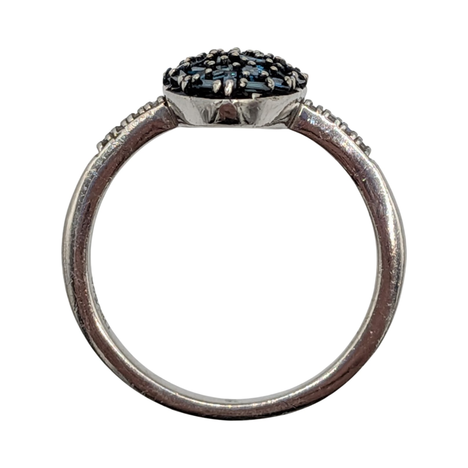 D'Joy Sterling Silver Diamond Oval Cluster Ring Size 9.25