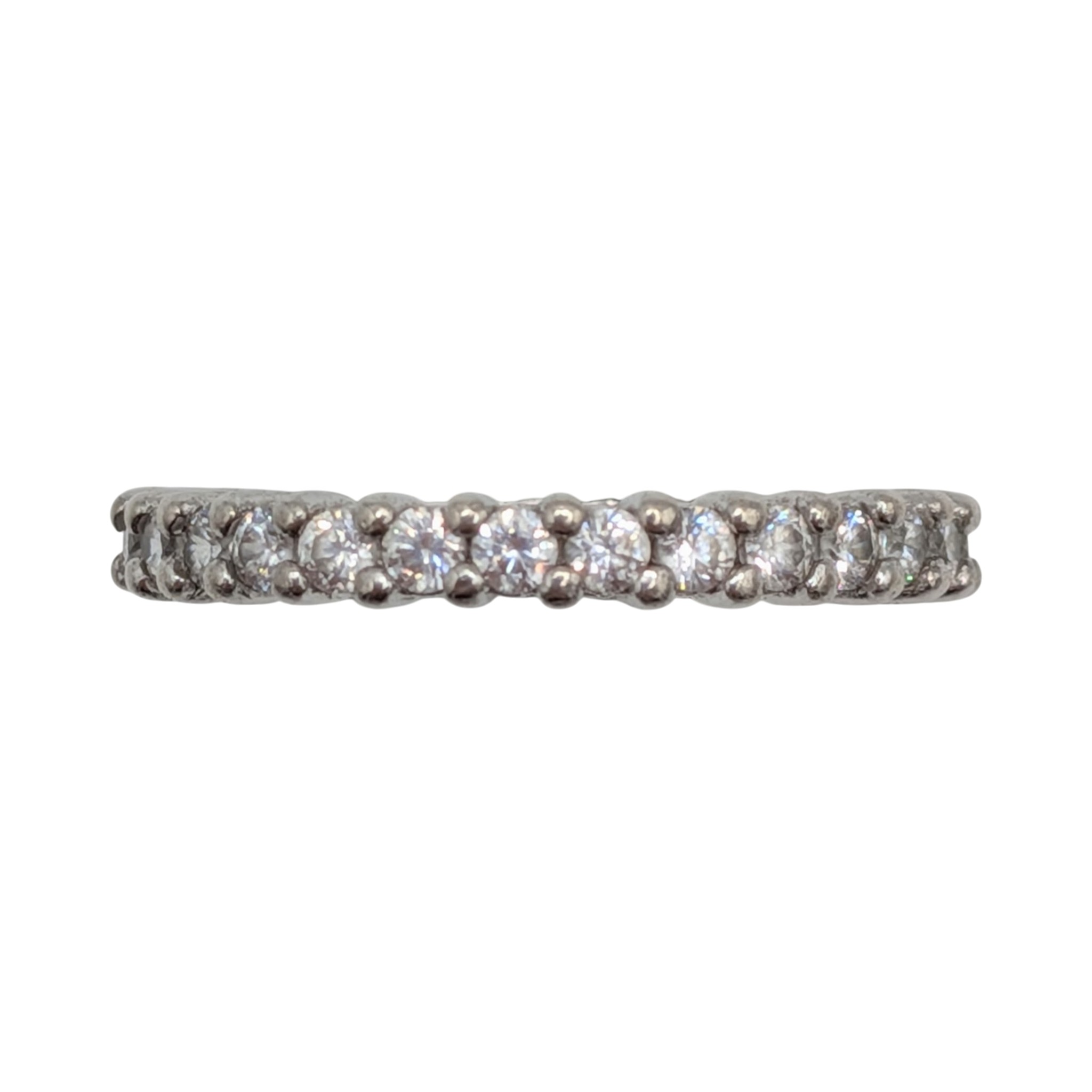 Prime American Jewel Sterling Silver White CZ Eternity Band Ring Size 6.5