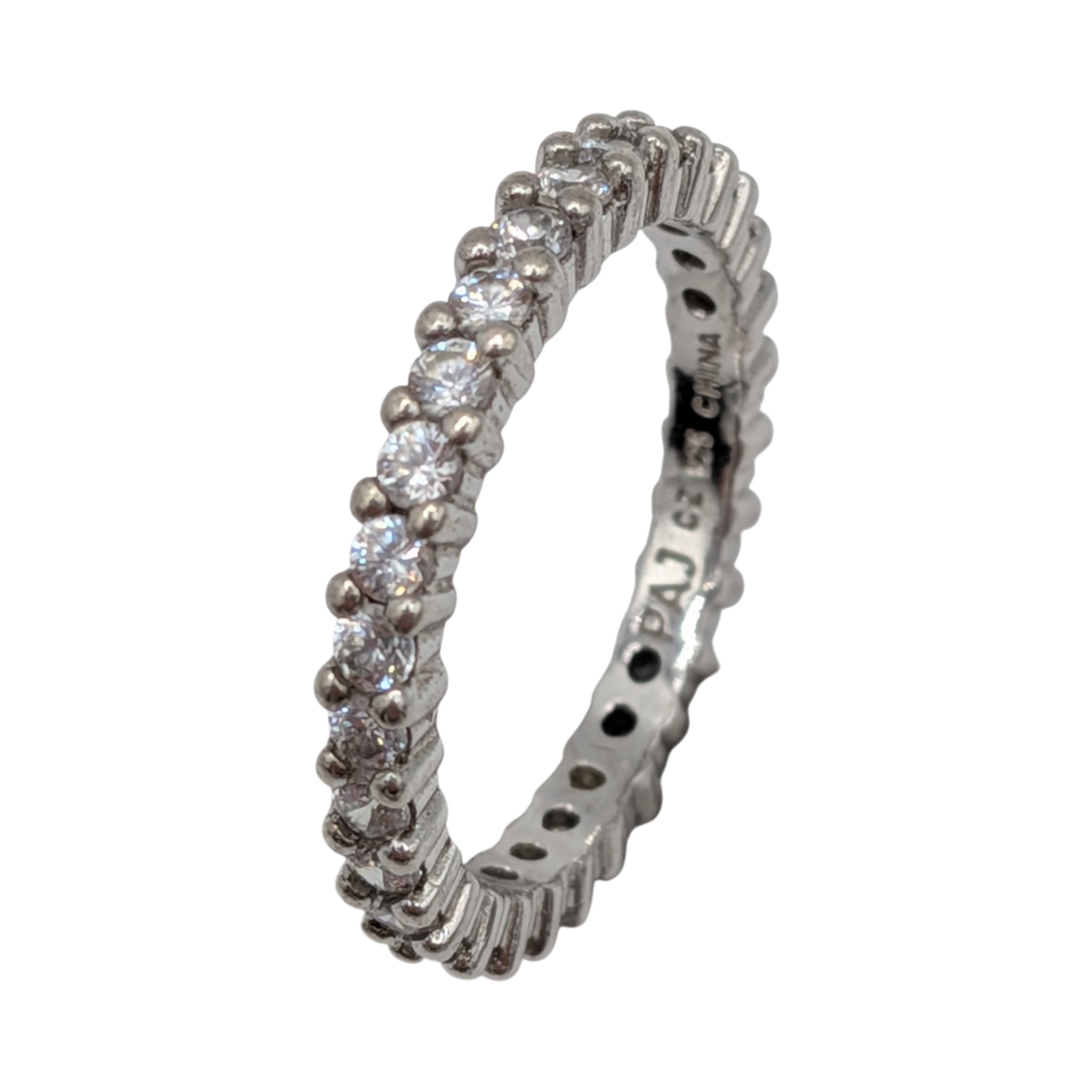 Prime American Jewel Sterling Silver White CZ Eternity Band Ring Size 6.5