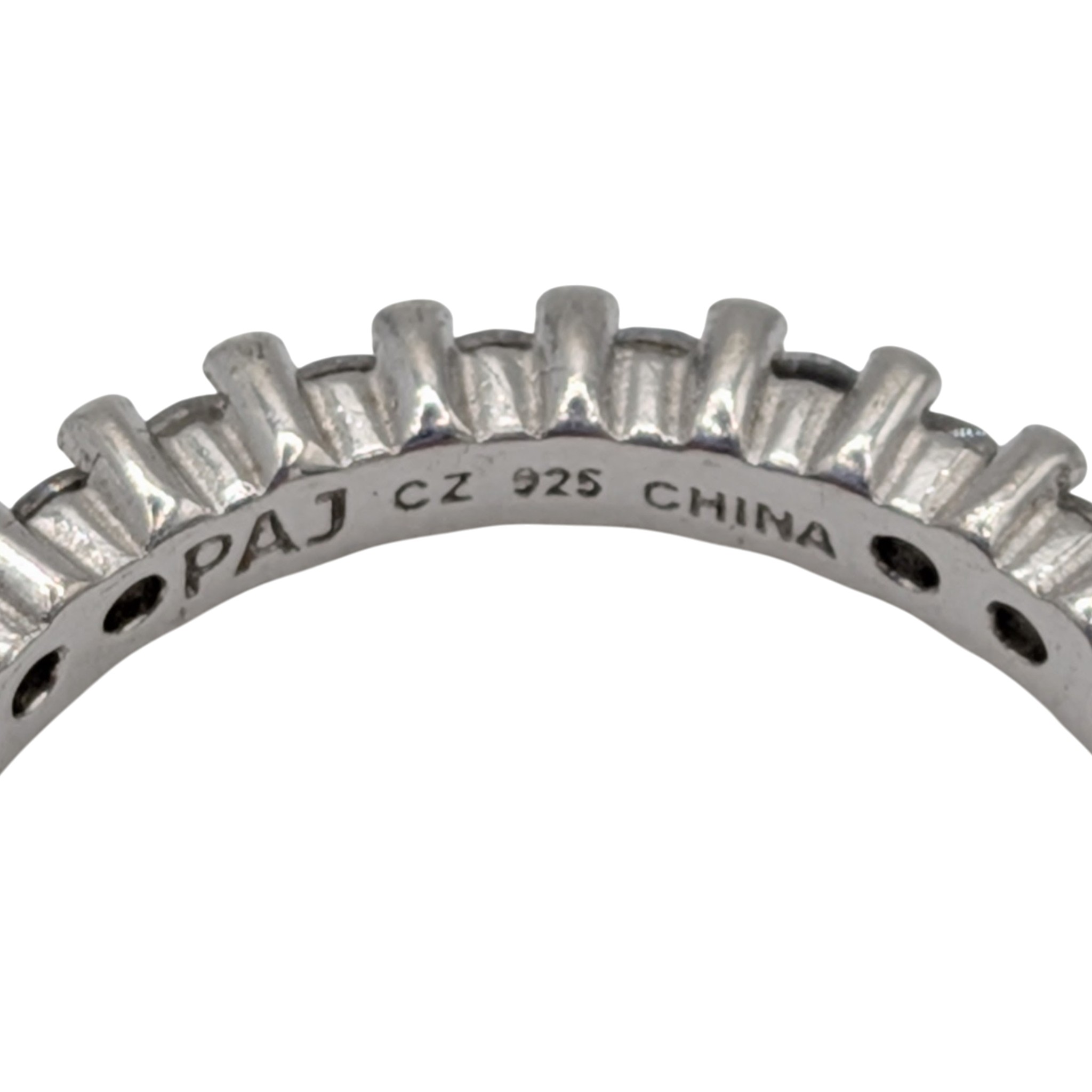 Prime American Jewel Sterling Silver White CZ Eternity Band Ring Size 6.5