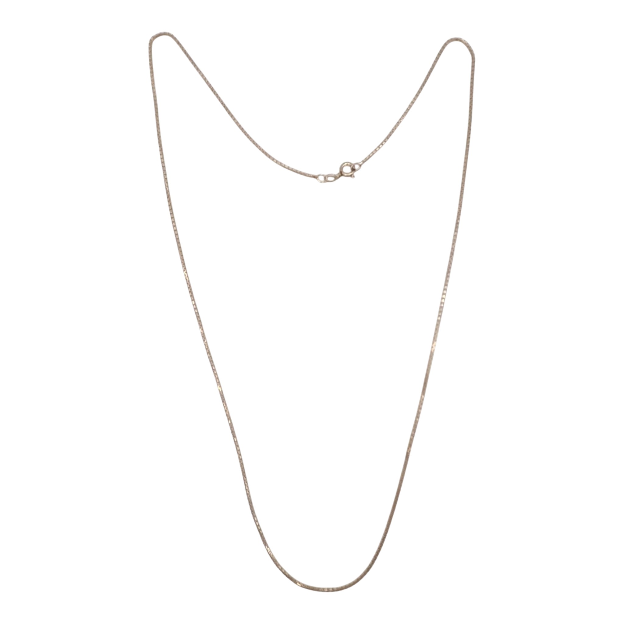 Italy Sterling Silver Box Chain Necklace