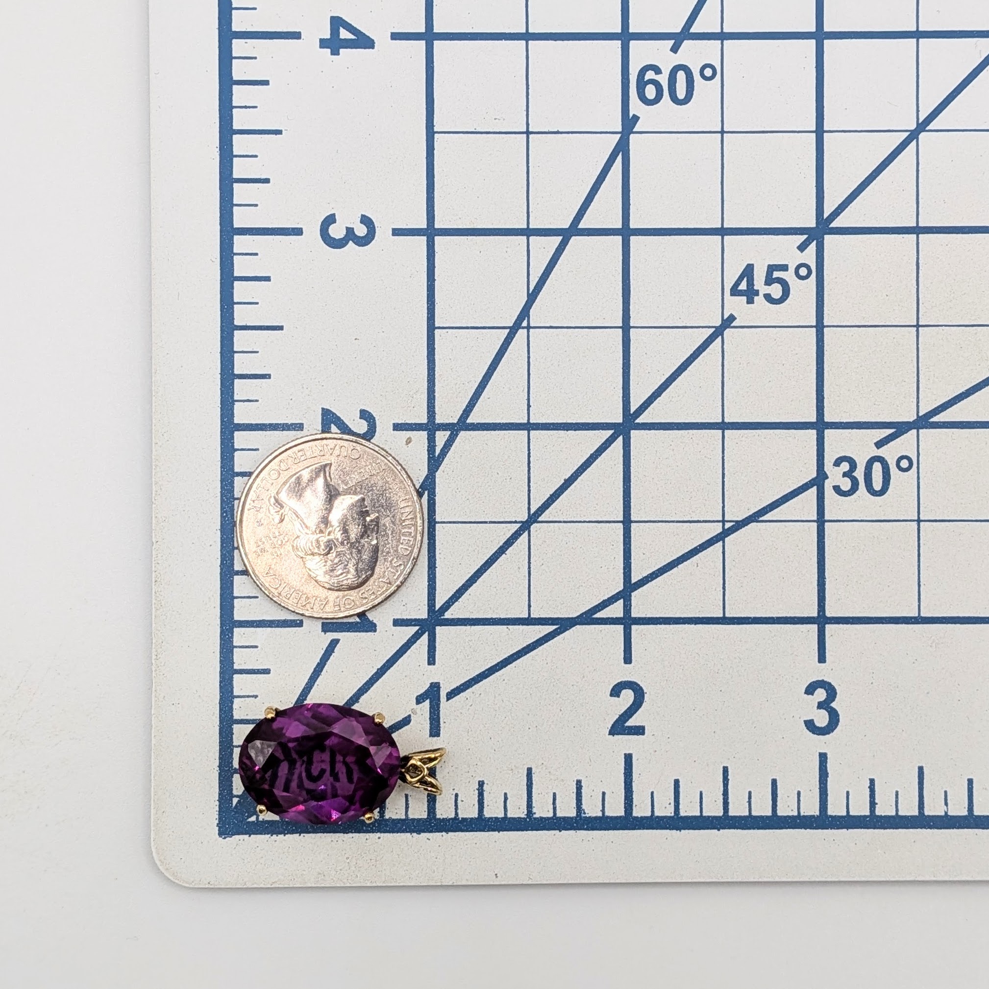 Signed Gold Over Silver Sapphire Oval Pendant