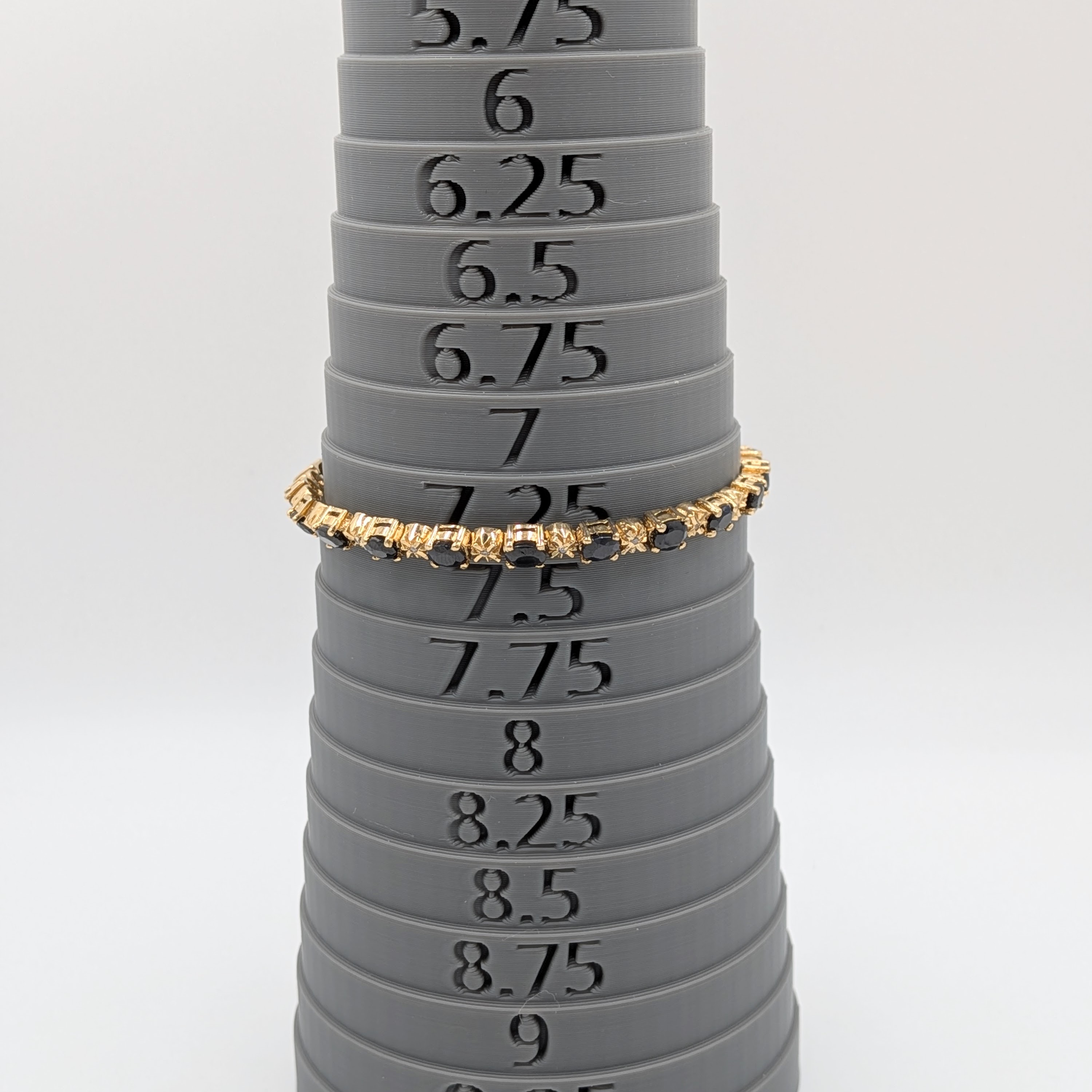 Gold Over Sterling Silver Diamond Sapphire Tennis Bracelet