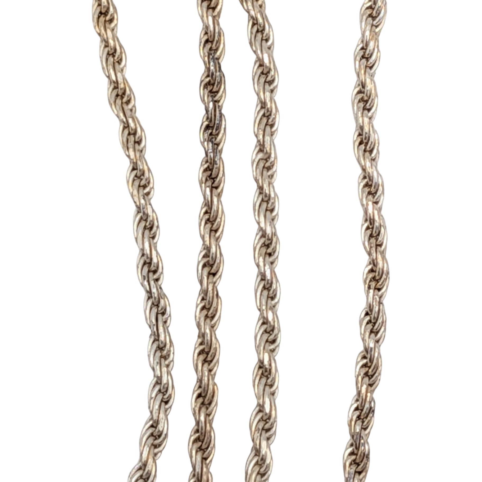 Italy Sterling Silver Rope Chain Necklace