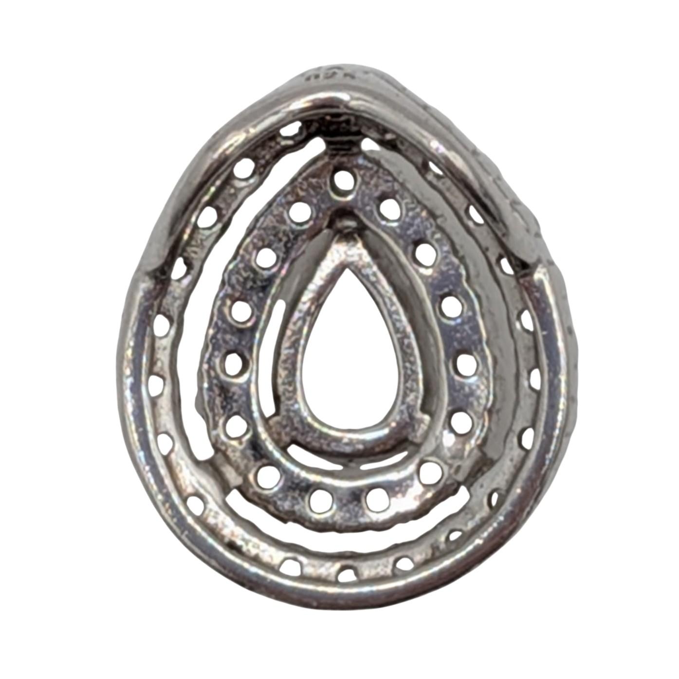 Signed Sterling Silver White Sapphire CZ Slide Pendant