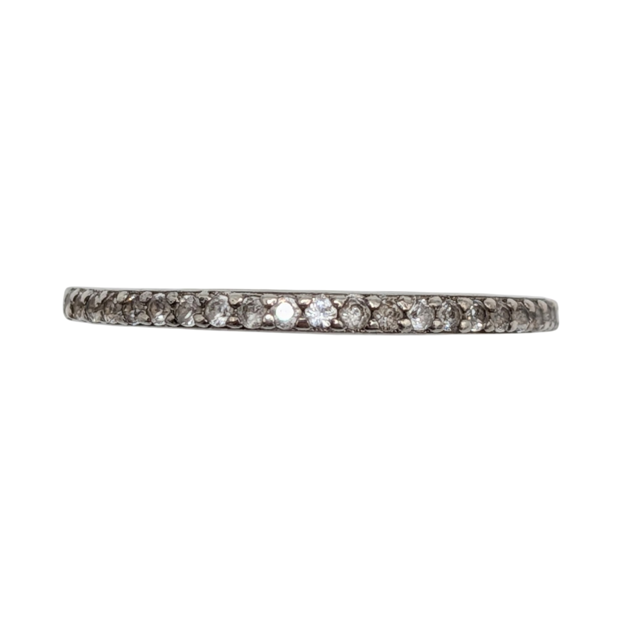 Signed Sterling Silver White Sapphire Half Eternity Band Ring Size 8