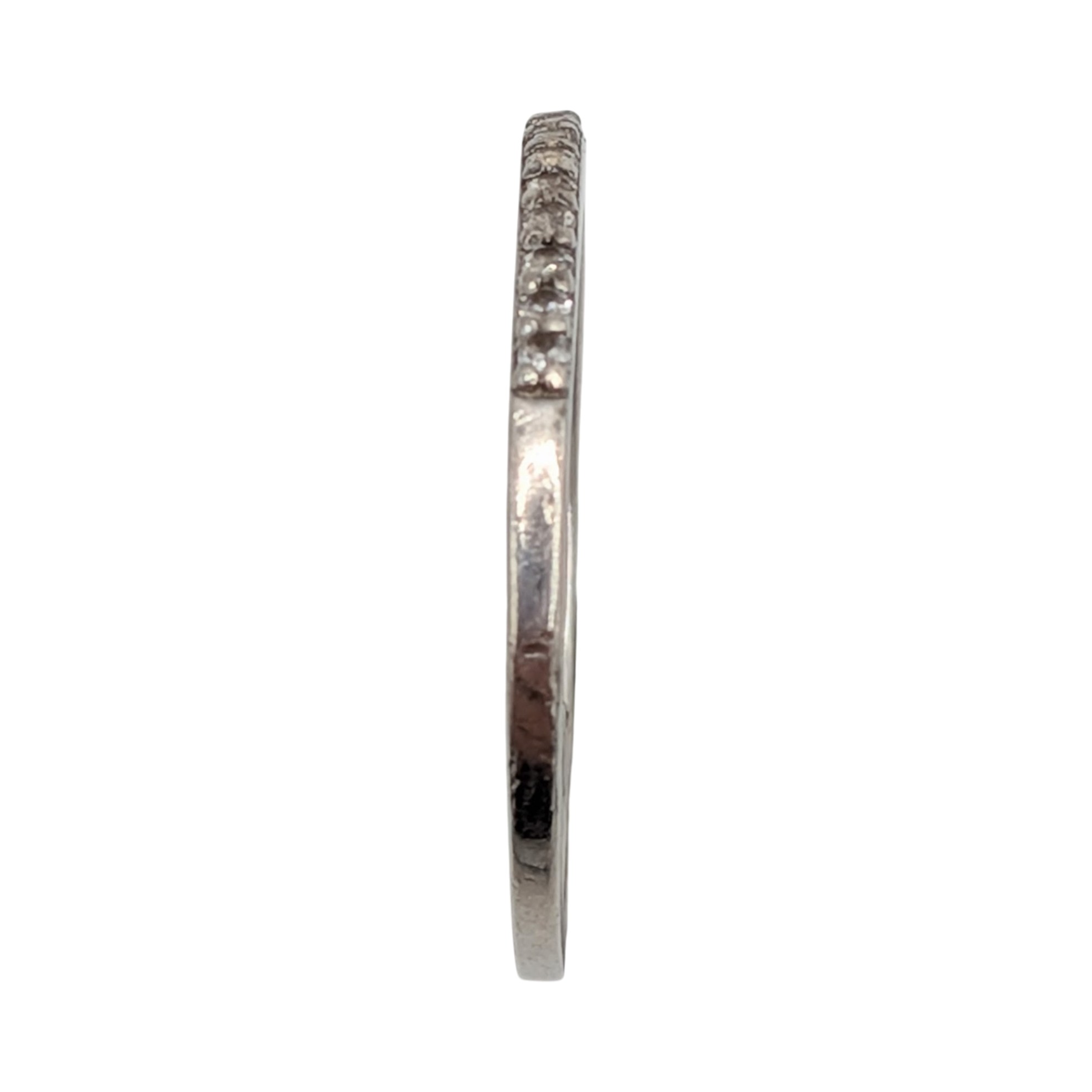 Signed Sterling Silver White Sapphire Half Eternity Band Ring Size 8