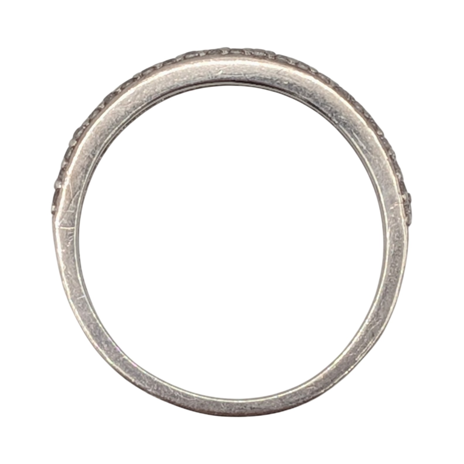 Signed Sterling Silver White Sapphire Half Eternity Band Ring Size 8