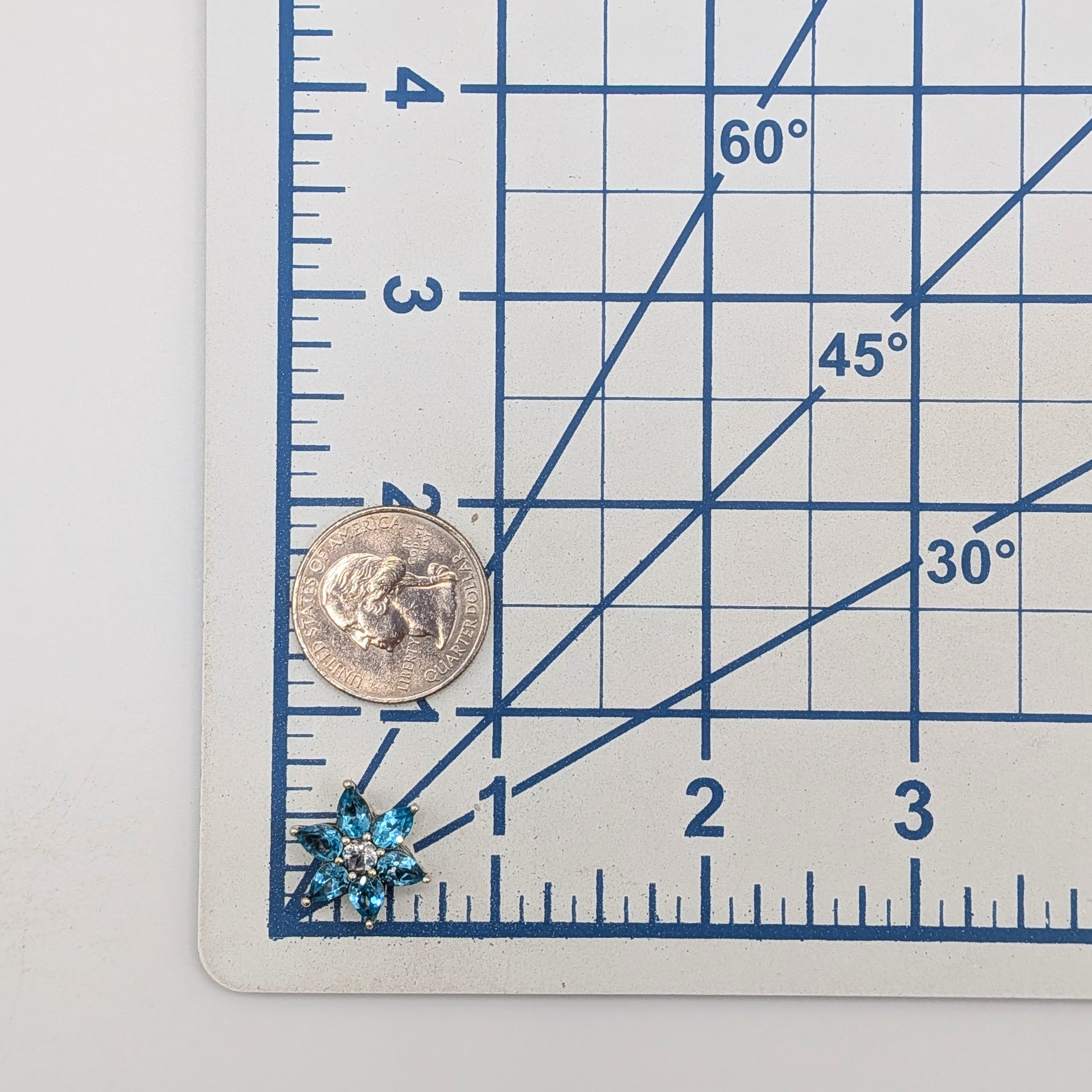 Signed Sterling Silver CZ Floral Slide Pendant
