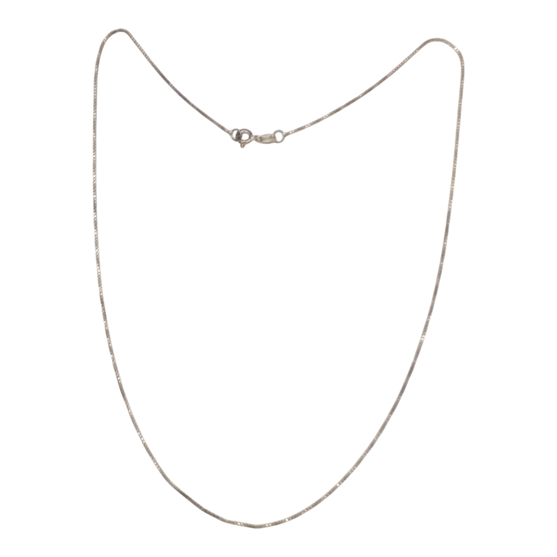 Italy Sterling Silver Box Chain Necklace