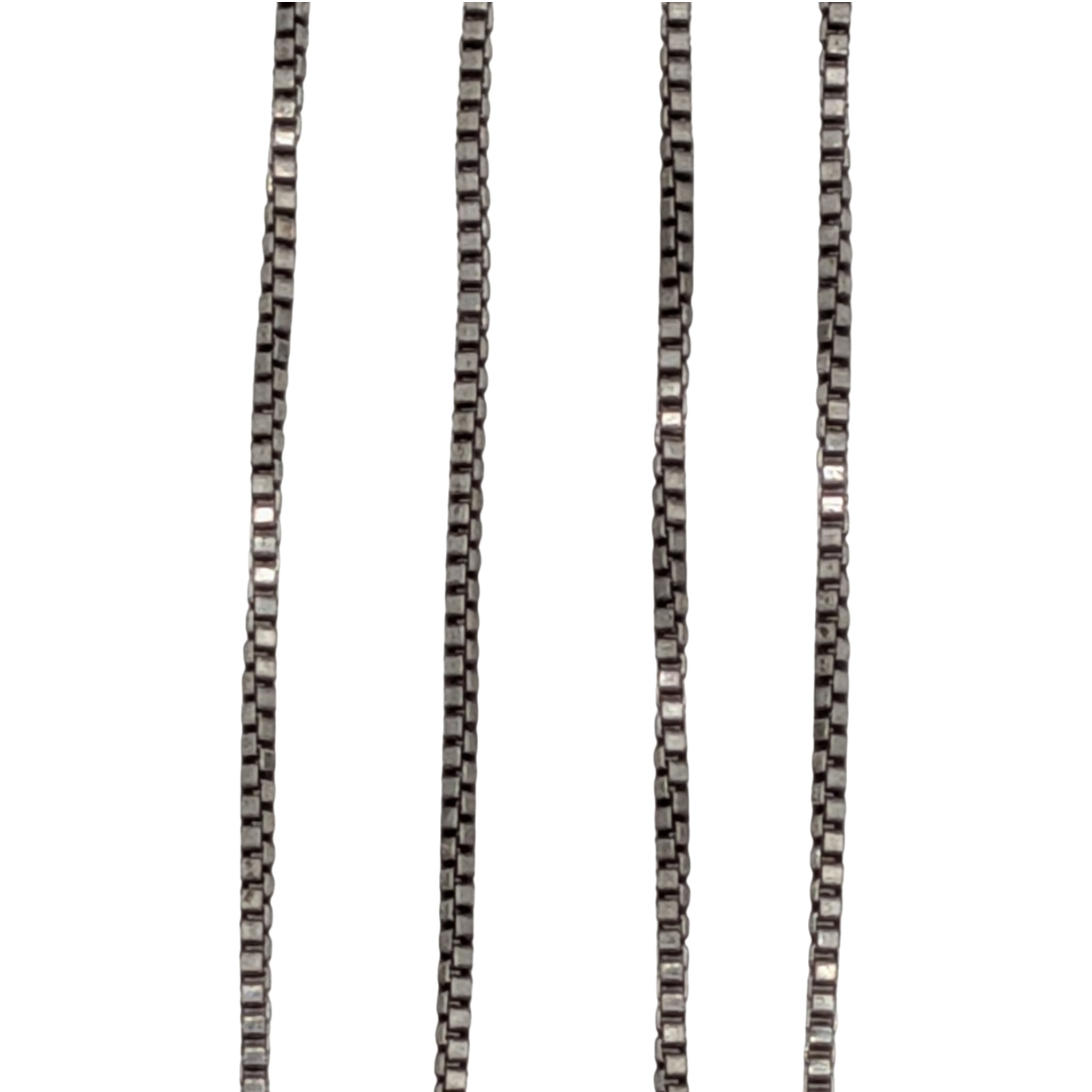 Signed Sterling Silver Box Chain Necklace