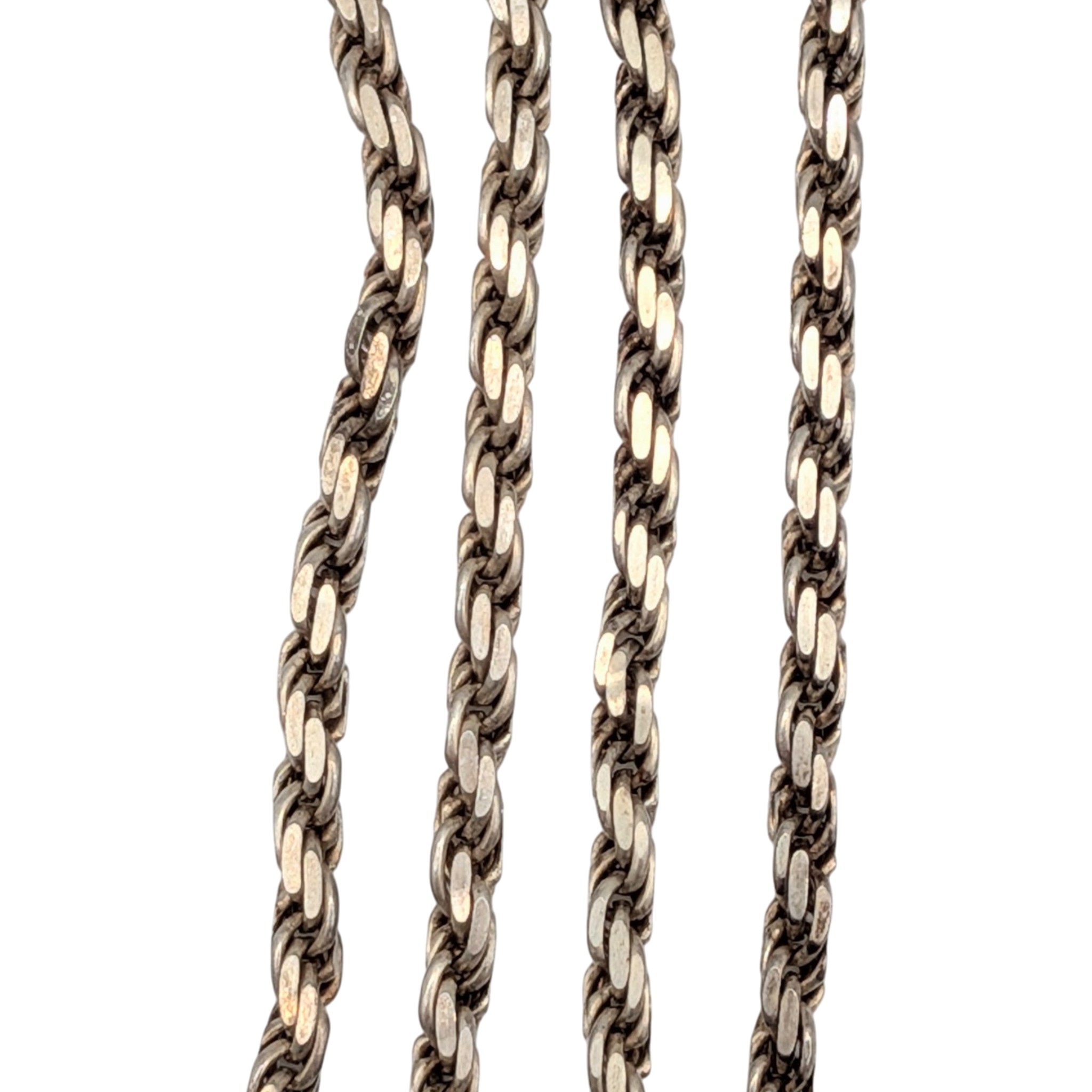 Italy Sterling Silver 3mm Rope Chain Necklace